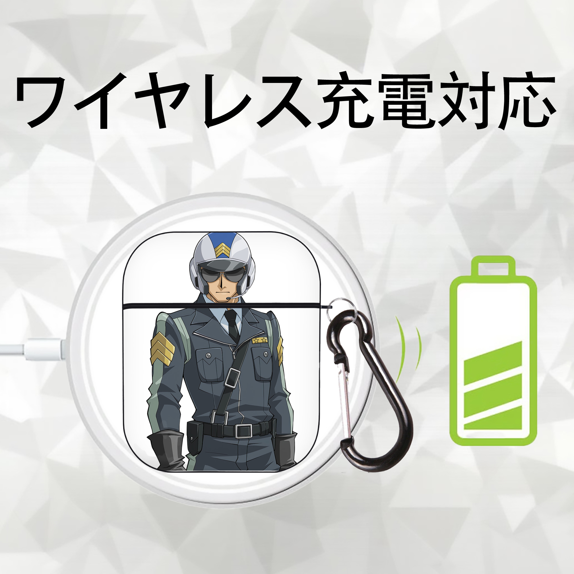 遊☆戯☆王 Yu-Gi-Oh! AirPods 第2世代保護ケース ハードシェル ブラック 耐衝撃・防指紋・カラビナ付き