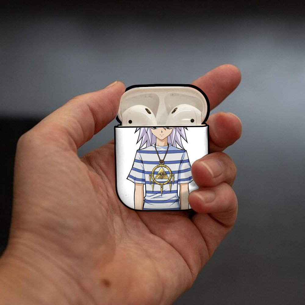 遊☆戯☆王 Yu-Gi-Oh! AirPods 第2世代保護ケース ハードシェル ブラック 耐衝撃・防指紋・カラビナ付き