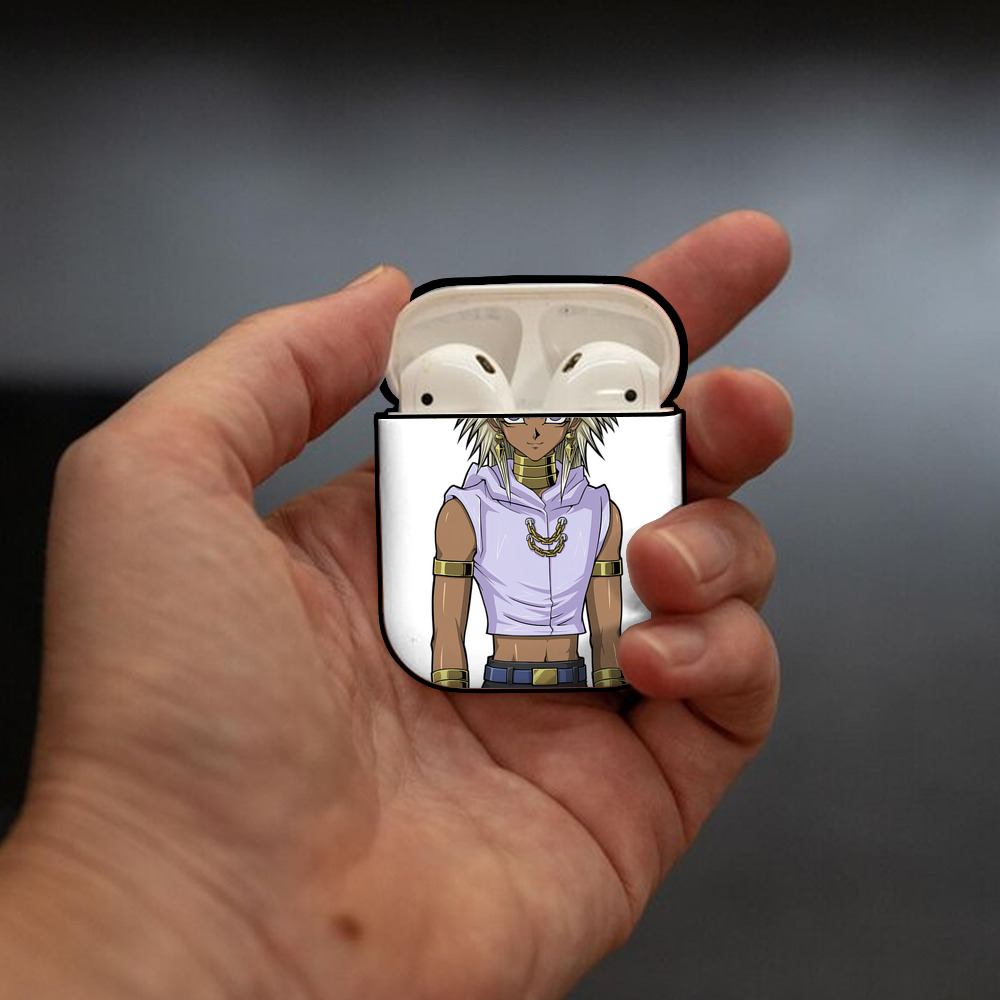 遊☆戯☆王 Yu-Gi-Oh! AirPods 第2世代保護ケース ハードシェル ブラック 耐衝撃・防指紋・カラビナ付き