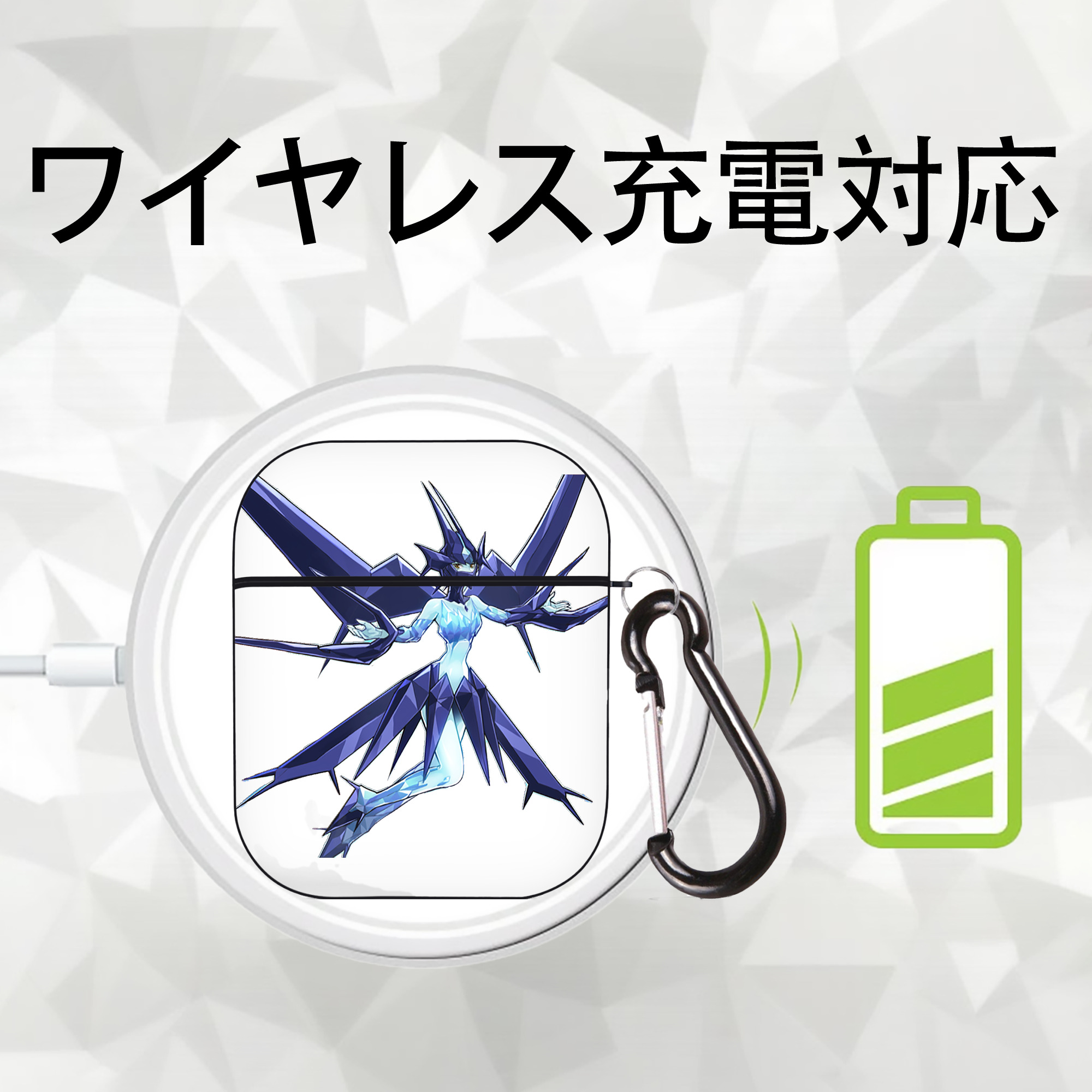 遊☆戯☆王 Yu-Gi-Oh! AirPods 第2世代保護ケース ハードシェル ブラック 耐衝撃・防指紋・カラビナ付き