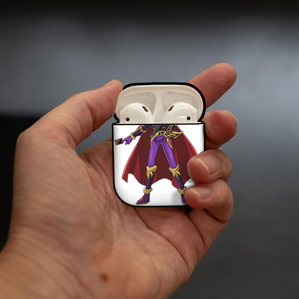 遊☆戯☆王 Yu-Gi-Oh! AirPods 第2世代保護ケース ハードシェル ブラック 耐衝撃・防指紋・カラビナ付き