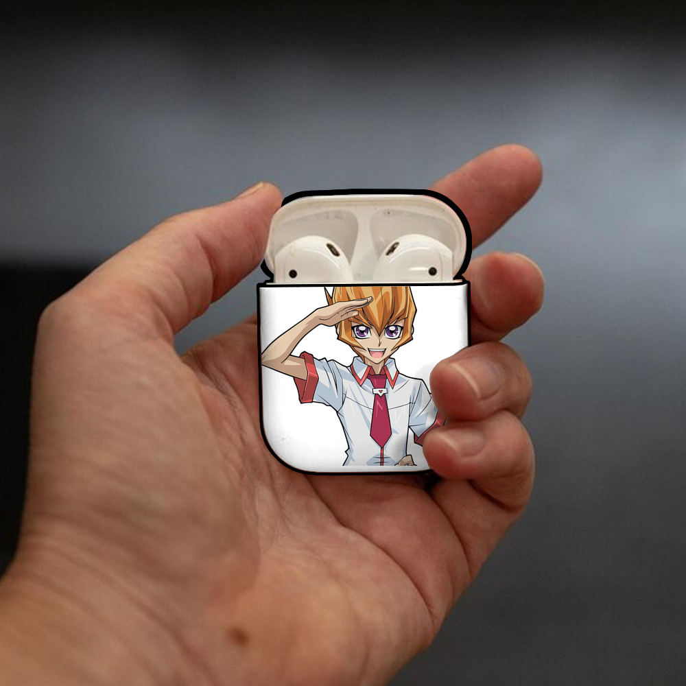 遊☆戯☆王 Yu-Gi-Oh! AirPods 第2世代保護ケース ハードシェル ブラック 耐衝撃・防指紋・カラビナ付き