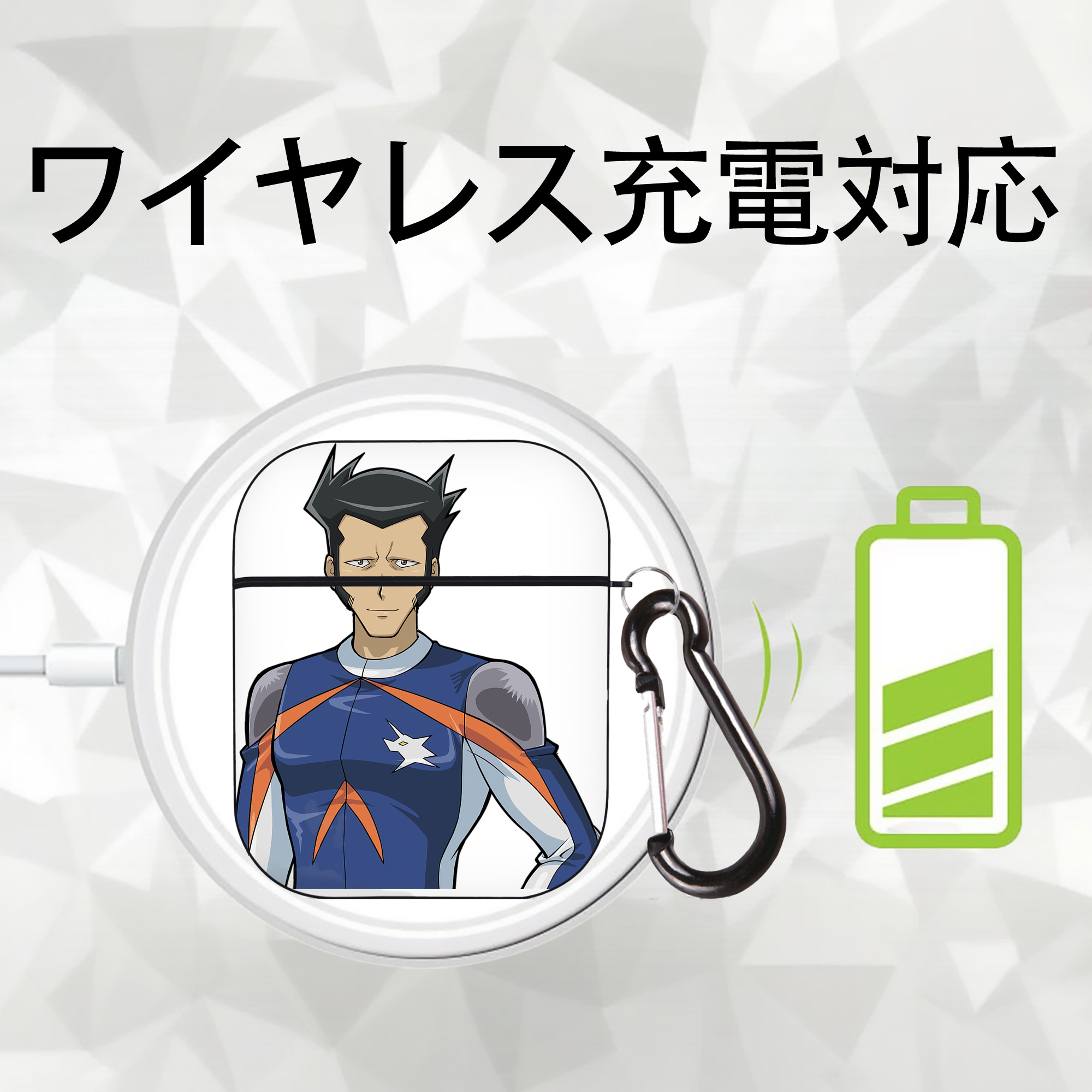 遊☆戯☆王 Yu-Gi-Oh! AirPods 第2世代保護ケース ハードシェル ブラック 耐衝撃・防指紋・カラビナ付き