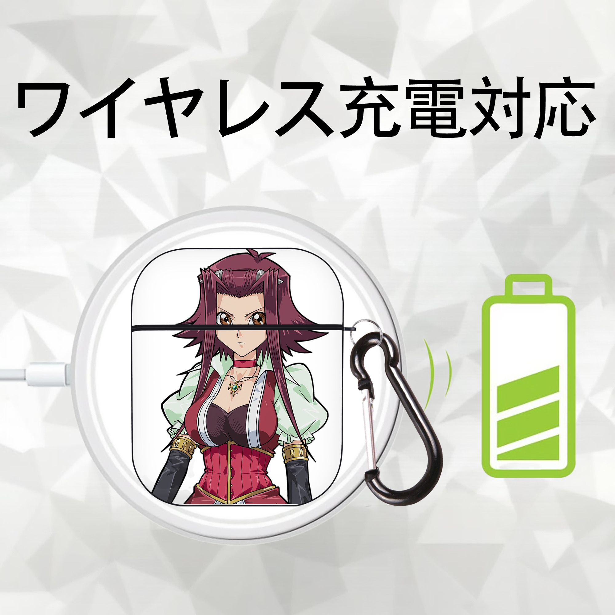 遊☆戯☆王 Yu-Gi-Oh! AirPods 第2世代保護ケース ハードシェル ブラック 耐衝撃・防指紋・カラビナ付き