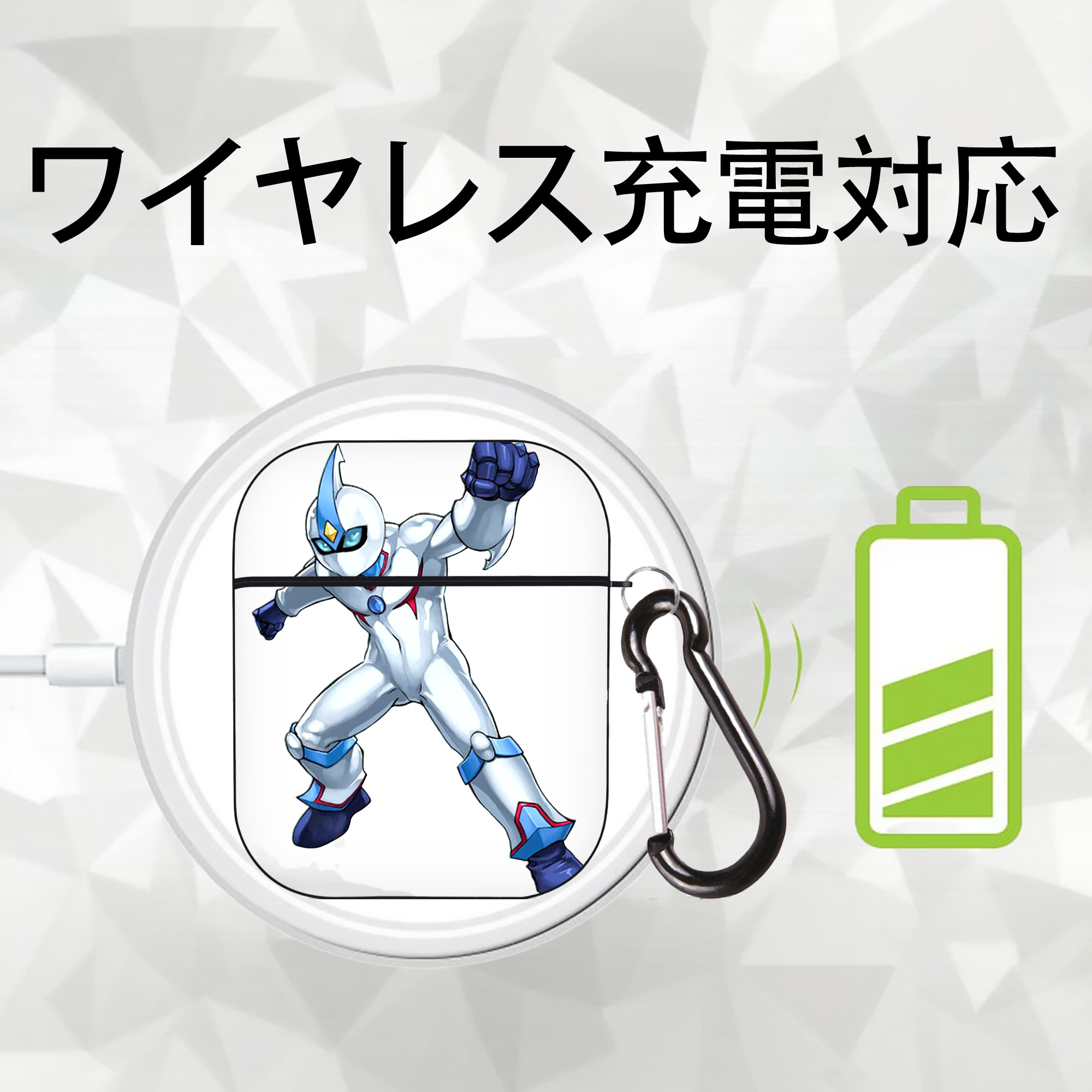 遊☆戯☆王 Yu-Gi-Oh! AirPods 第2世代保護ケース ハードシェル ブラック 耐衝撃・防指紋・カラビナ付き