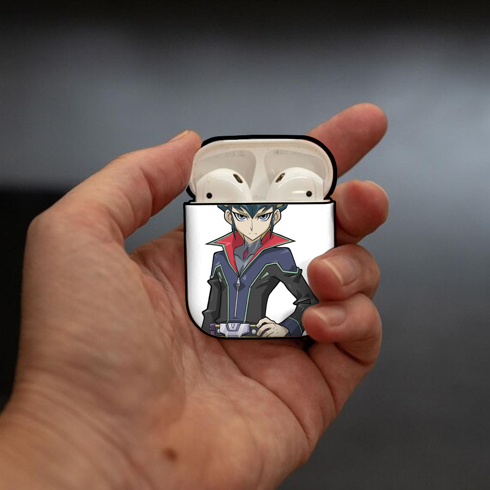 遊☆戯☆王 Yu-Gi-Oh! AirPods 第2世代保護ケース ハードシェル ブラック 耐衝撃・防指紋・カラビナ付き