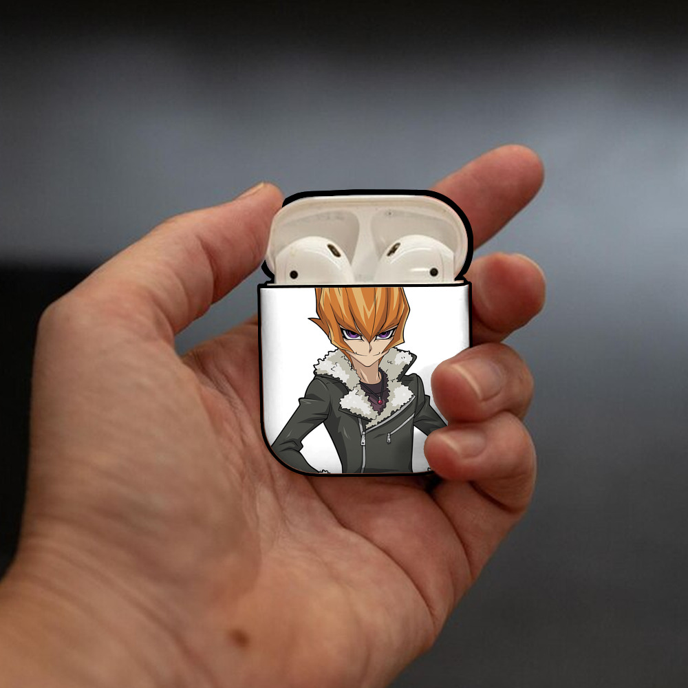 遊☆戯☆王 Yu-Gi-Oh! AirPods 第2世代保護ケース ハードシェル ブラック 耐衝撃・防指紋・カラビナ付き