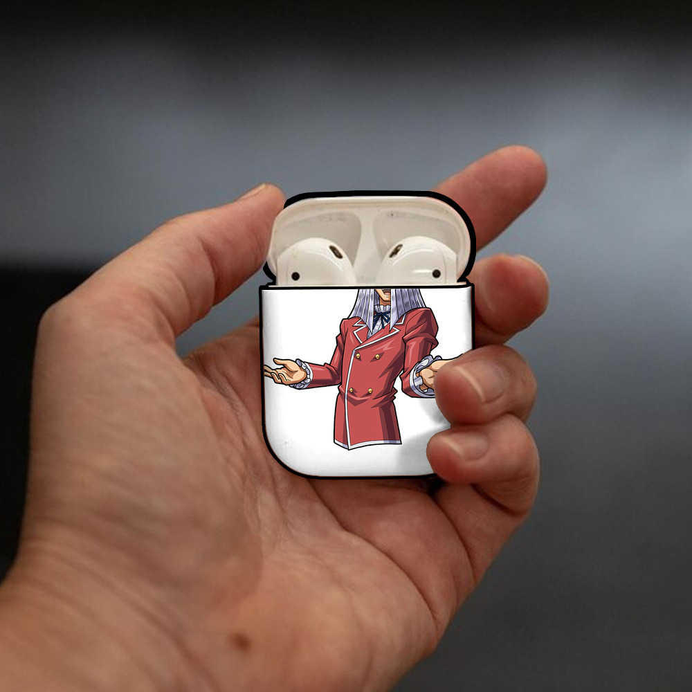 遊☆戯☆王 Yu-Gi-Oh! AirPods 第2世代保護ケース ハードシェル ブラック 耐衝撃・防指紋・カラビナ付き