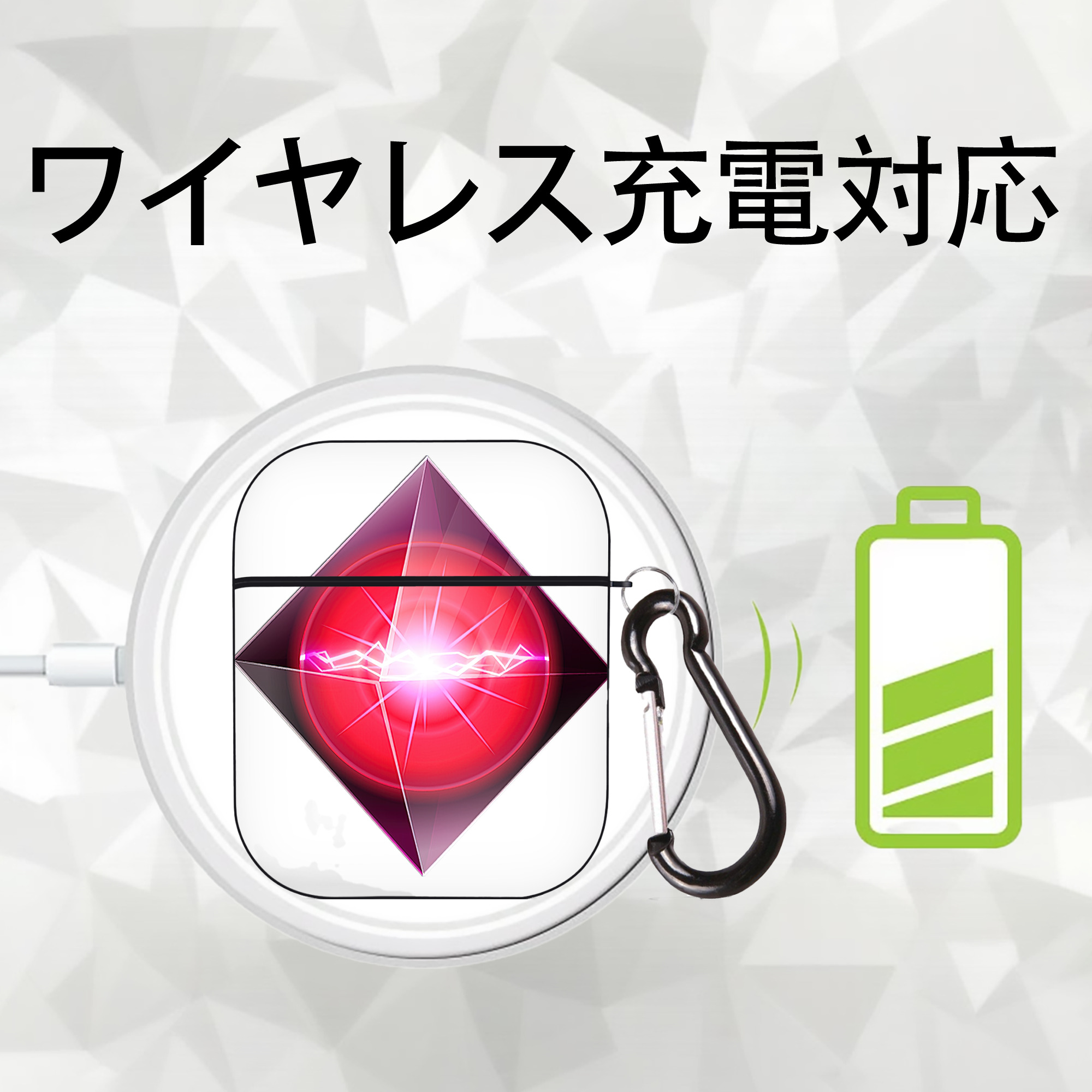 遊☆戯☆王 Yu-Gi-Oh! AirPods 第2世代保護ケース ハードシェル ブラック 耐衝撃・防指紋・カラビナ付き