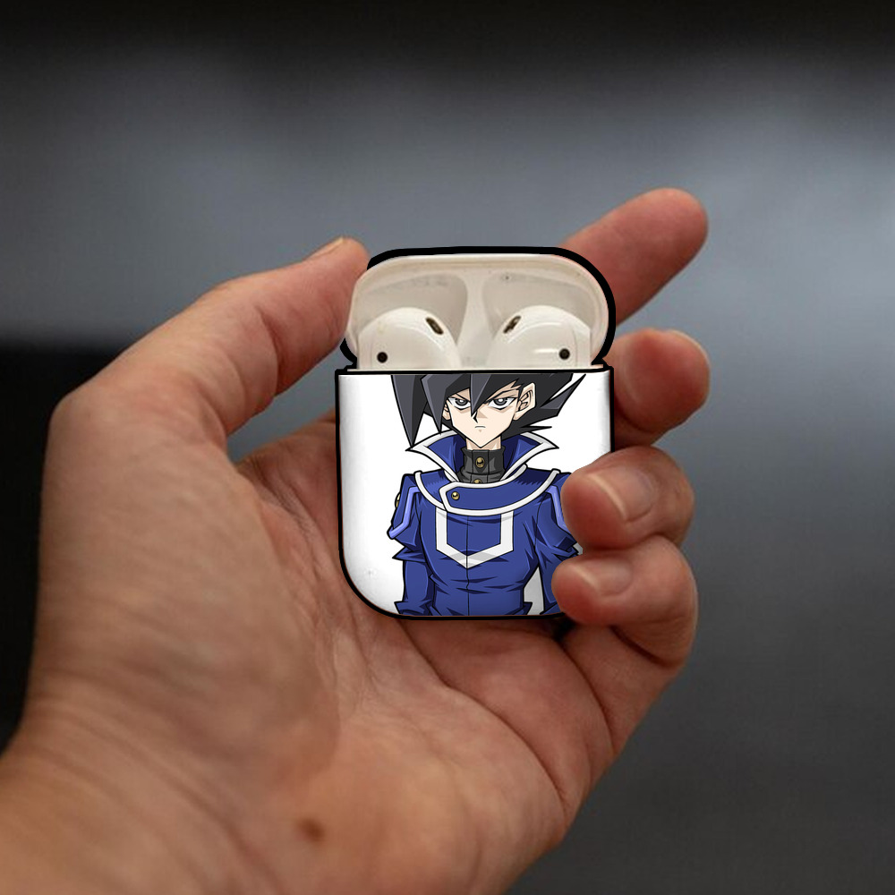 遊☆戯☆王 Yu-Gi-Oh! AirPods 第2世代保護ケース ハードシェル ブラック 耐衝撃・防指紋・カラビナ付き