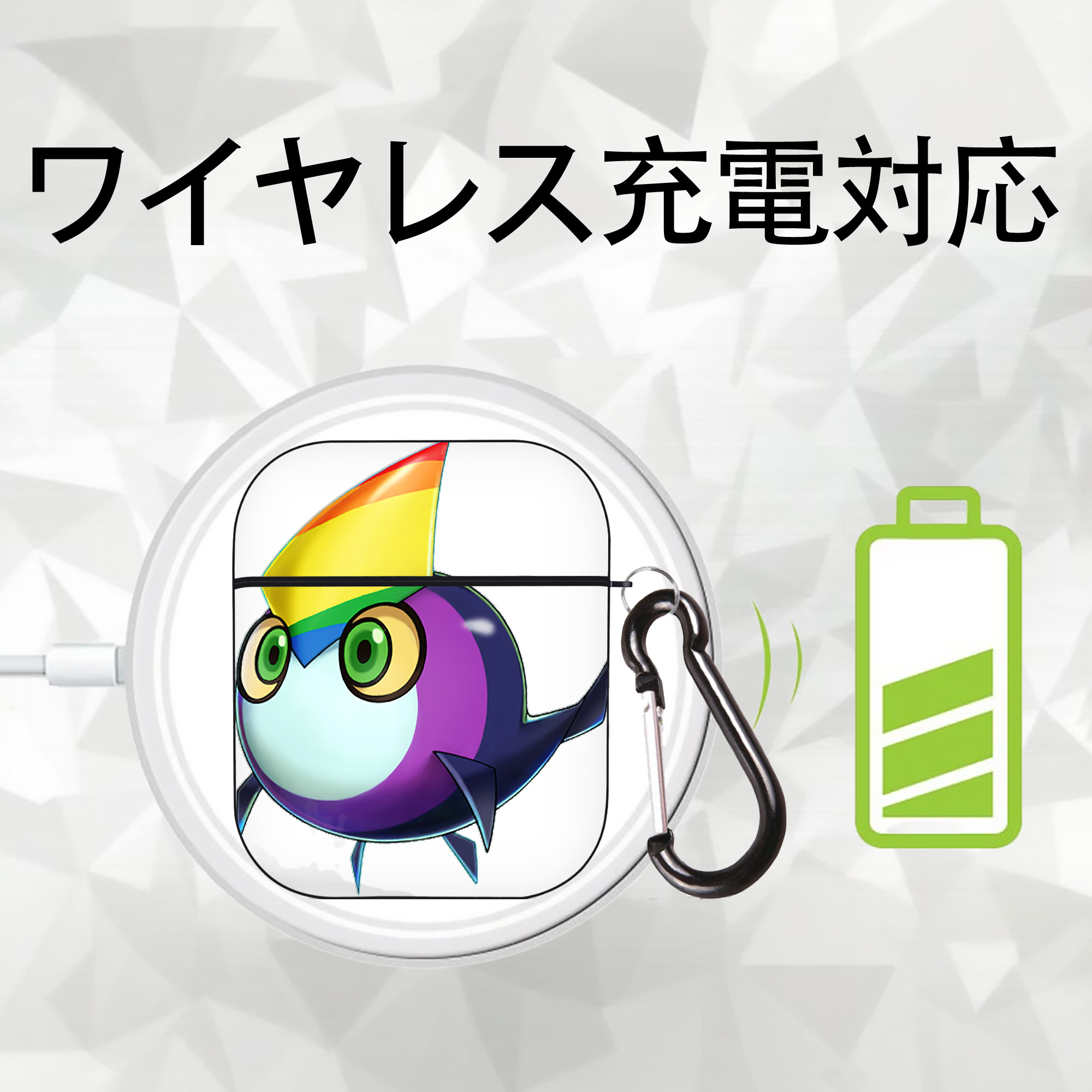 遊☆戯☆王 Yu-Gi-Oh! AirPods 第2世代保護ケース ハードシェル ブラック 耐衝撃・防指紋・カラビナ付き