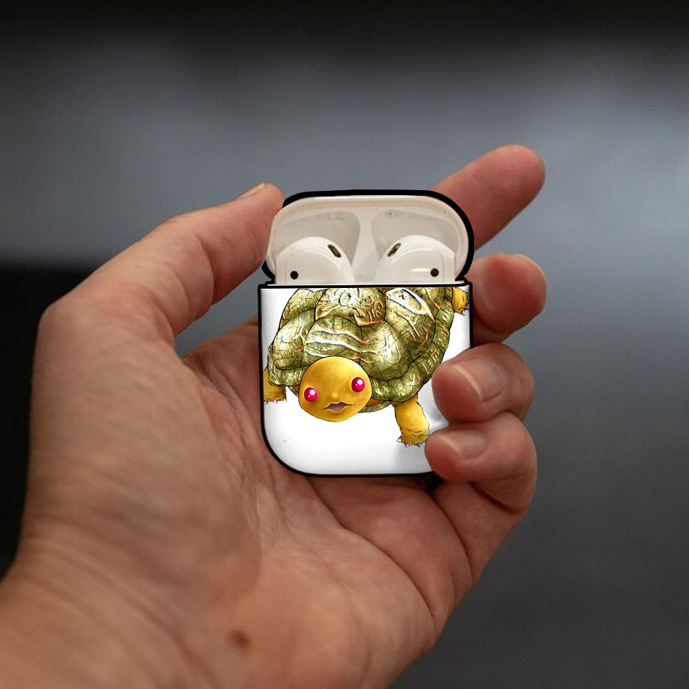 遊☆戯☆王 Yu-Gi-Oh! AirPods 第2世代保護ケース ハードシェル ブラック 耐衝撃・防指紋・カラビナ付き