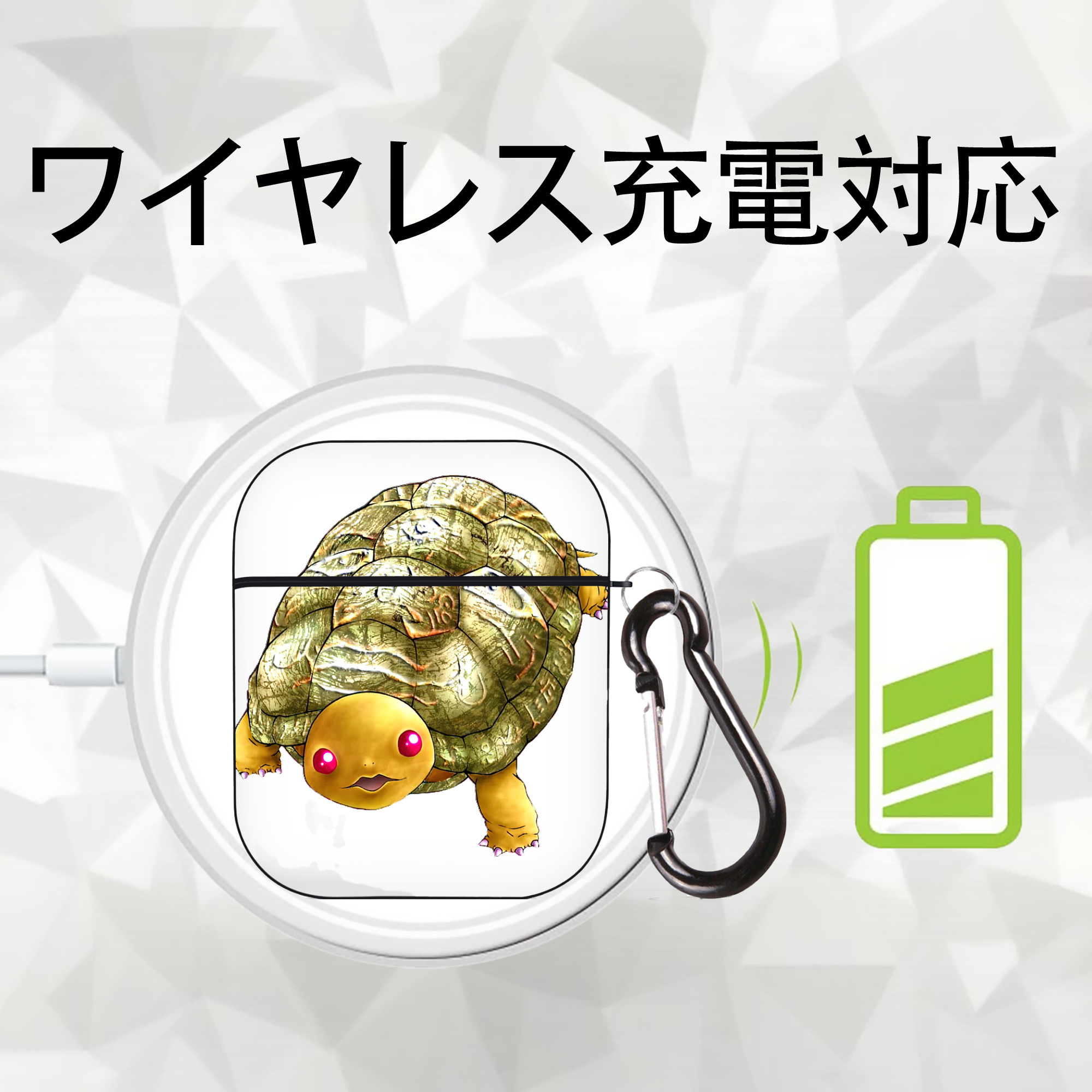 遊☆戯☆王 Yu-Gi-Oh! AirPods 第2世代保護ケース ハードシェル ブラック 耐衝撃・防指紋・カラビナ付き