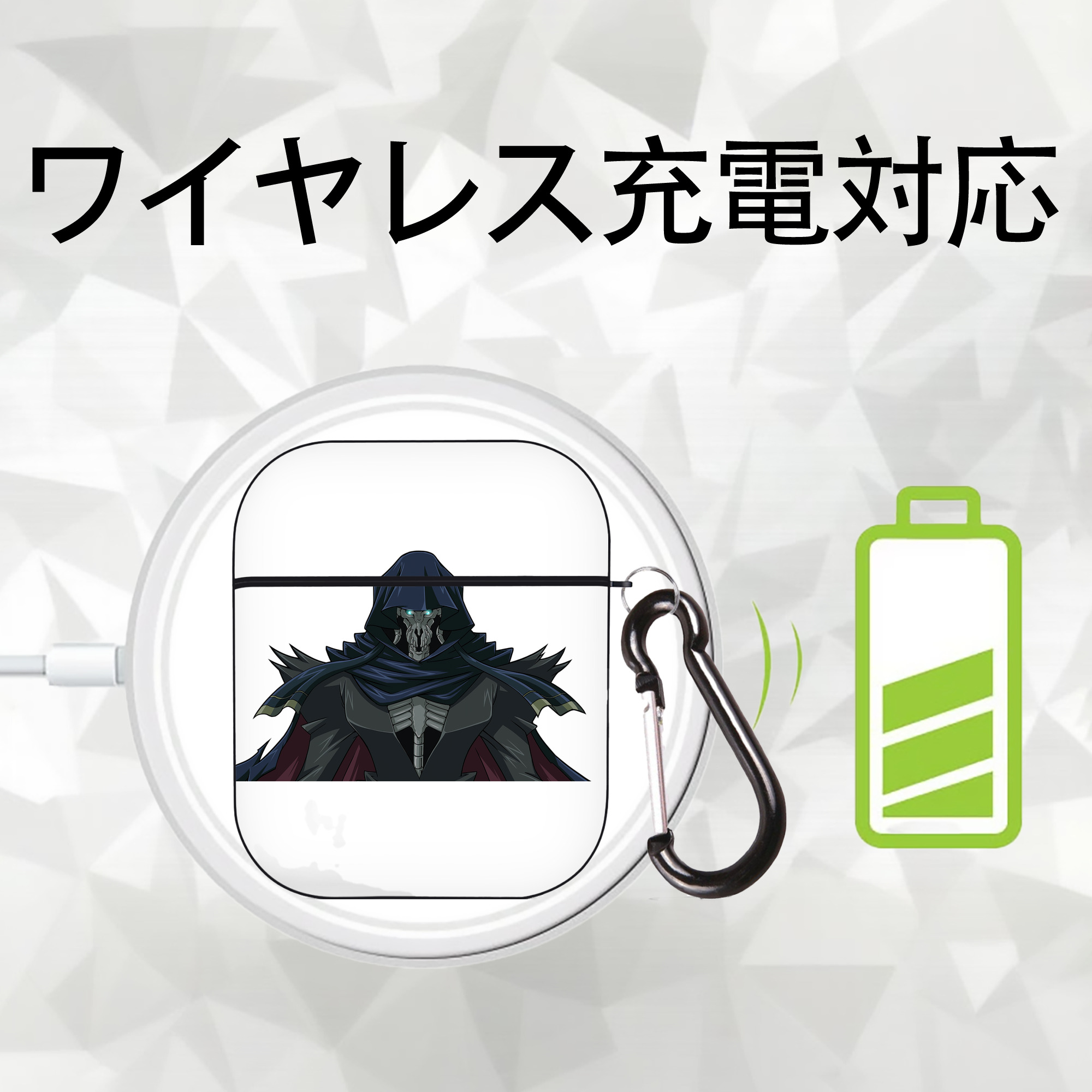 遊☆戯☆王 Yu-Gi-Oh! AirPods 第2世代保護ケース ハードシェル ブラック 耐衝撃・防指紋・カラビナ付き