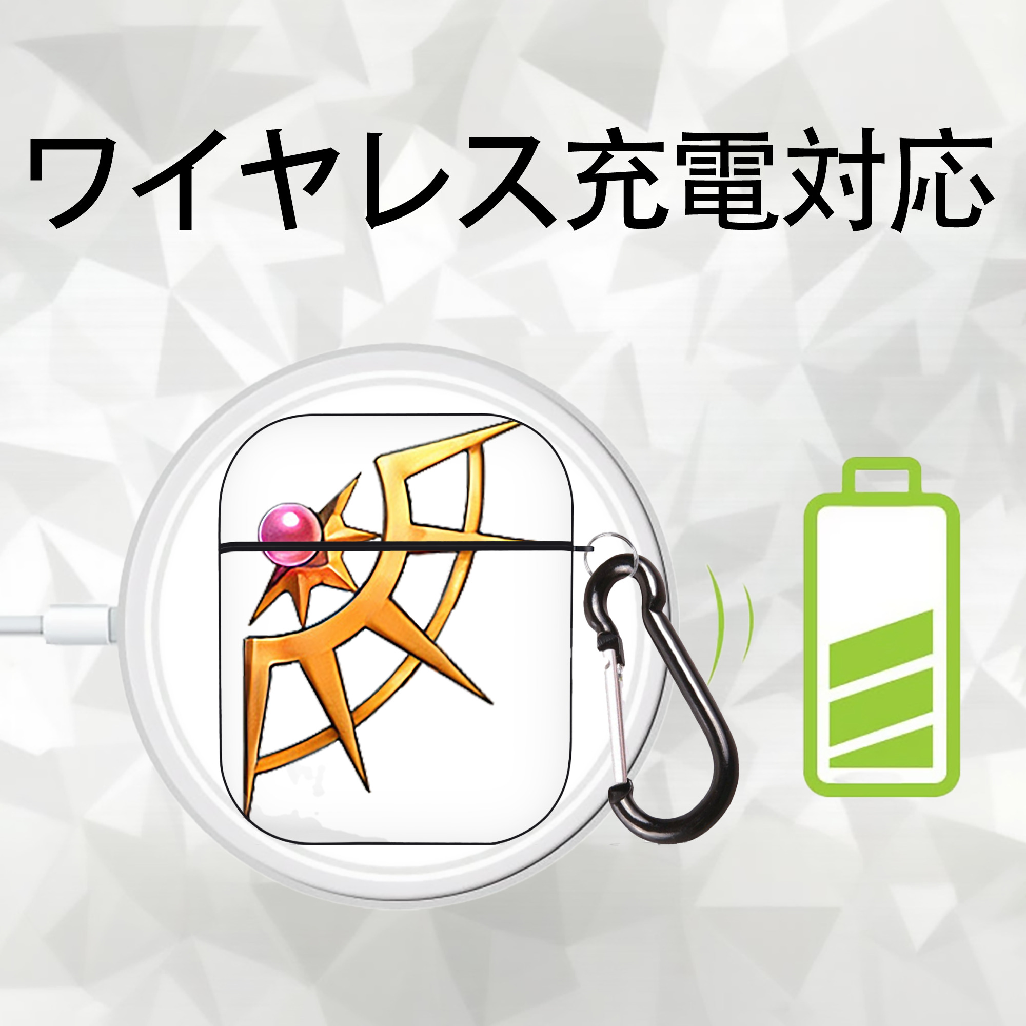 遊☆戯☆王 Yu-Gi-Oh! AirPods 第2世代保護ケース ハードシェル ブラック 耐衝撃・防指紋・カラビナ付き