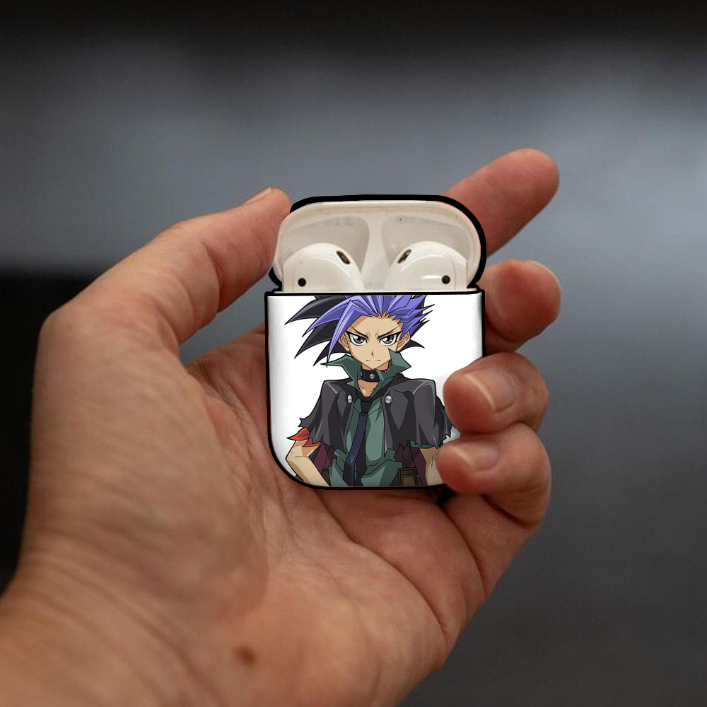 遊☆戯☆王 Yu-Gi-Oh! AirPods 第2世代保護ケース ハードシェル ブラック 耐衝撃・防指紋・カラビナ付き