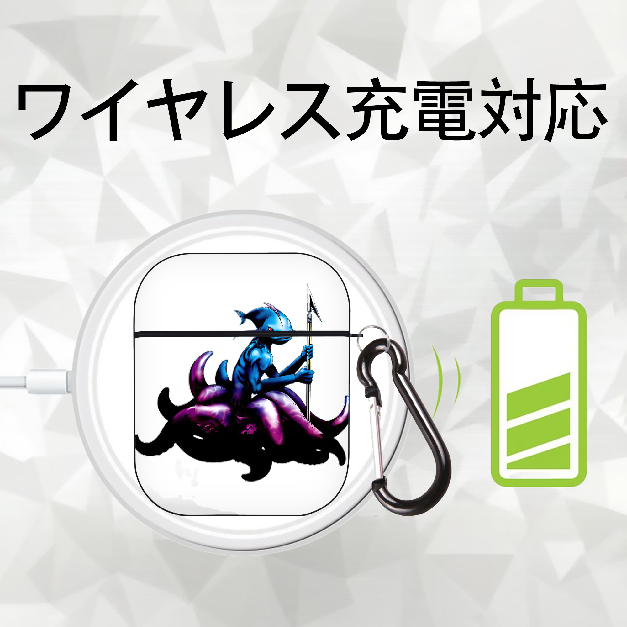 遊☆戯☆王 Yu-Gi-Oh! AirPods 第2世代保護ケース ハードシェル ブラック 耐衝撃・防指紋・カラビナ付き