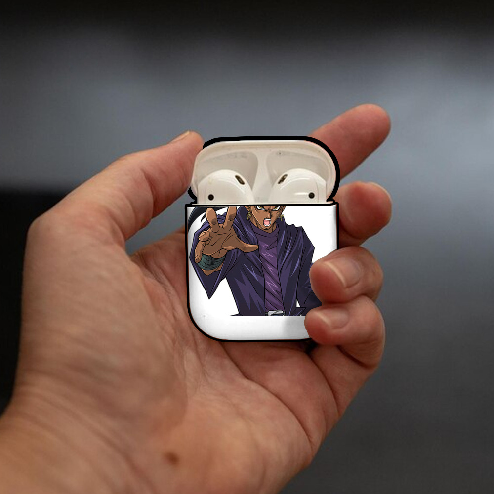 遊☆戯☆王 Yu-Gi-Oh! AirPods 第2世代保護ケース ハードシェル ブラック 耐衝撃・防指紋・カラビナ付き