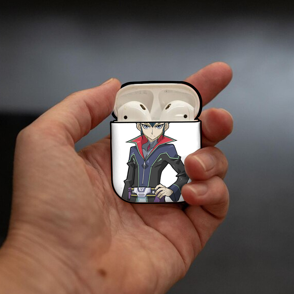 遊☆戯☆王 Yu-Gi-Oh! AirPods 第2世代保護ケース ハードシェル ブラック 耐衝撃・防指紋・カラビナ付き