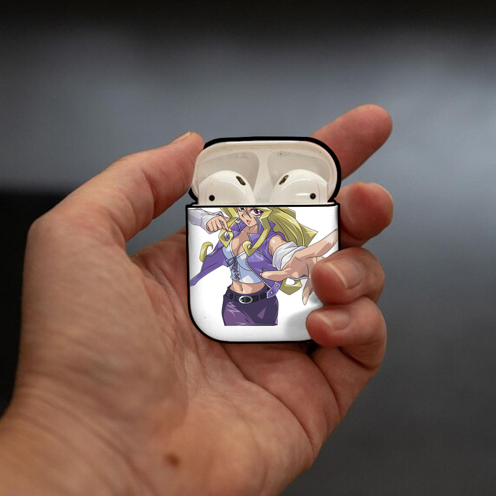 遊☆戯☆王 Yu-Gi-Oh! AirPods 第2世代保護ケース ハードシェル ブラック 耐衝撃・防指紋・カラビナ付き