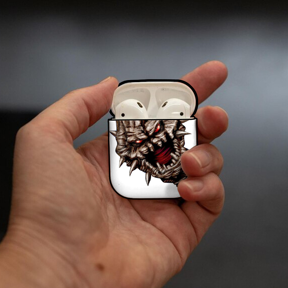遊☆戯☆王 Yu-Gi-Oh! AirPods 第2世代保護ケース ハードシェル ブラック 耐衝撃・防指紋・カラビナ付き
