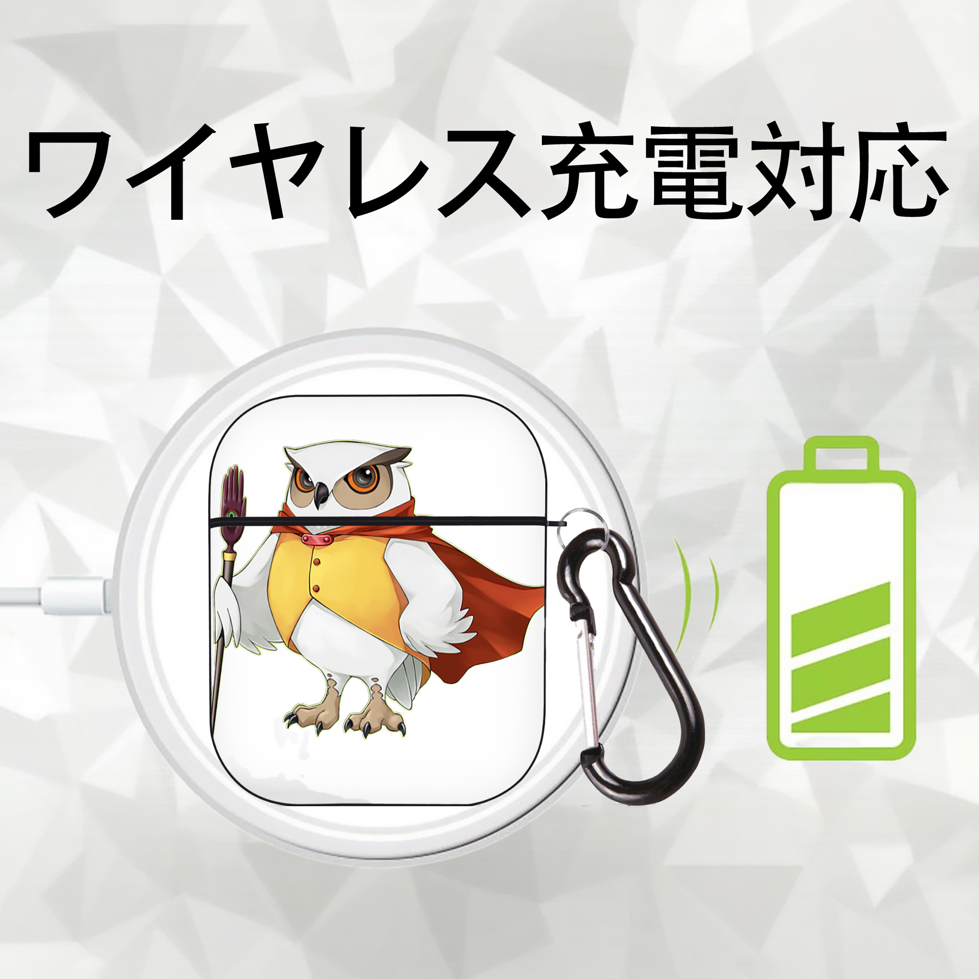 遊☆戯☆王 Yu-Gi-Oh! AirPods 第2世代保護ケース ハードシェル ブラック 耐衝撃・防指紋・カラビナ付き