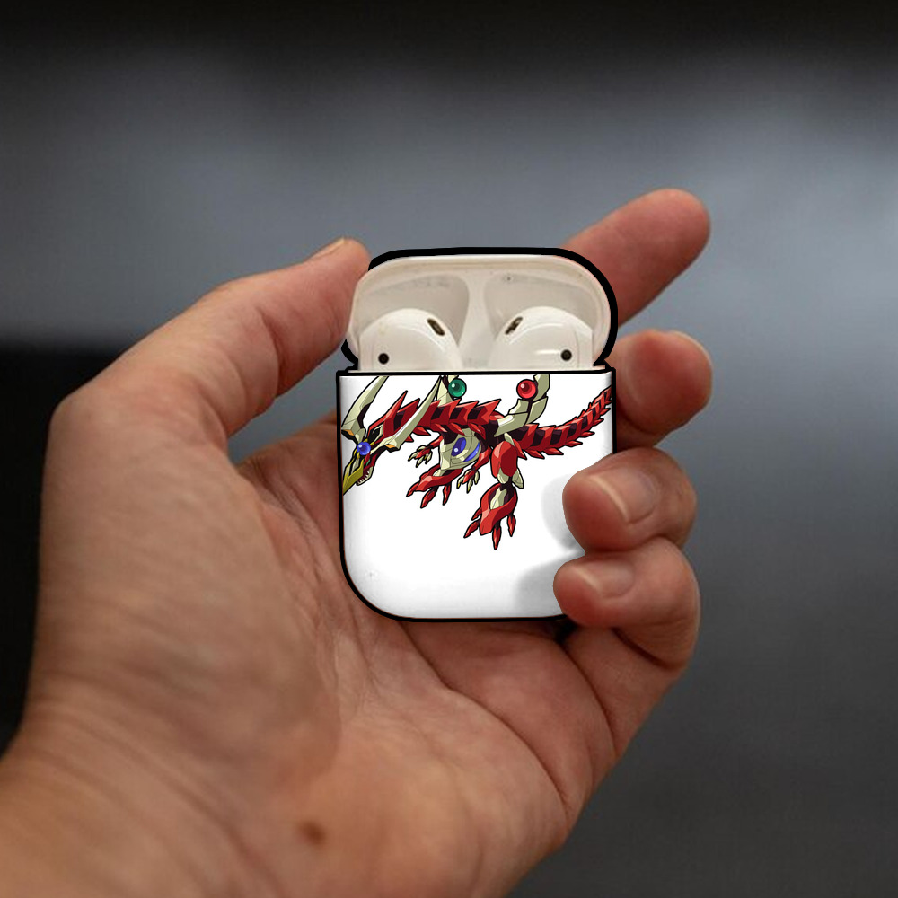 遊☆戯☆王 Yu-Gi-Oh! AirPods 第2世代保護ケース ハードシェル ブラック 耐衝撃・防指紋・カラビナ付き