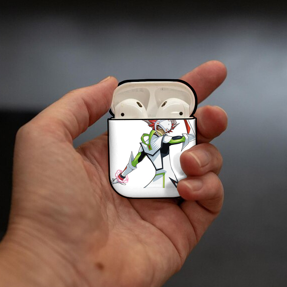 遊☆戯☆王 Yu-Gi-Oh! AirPods 第2世代保護ケース ハードシェル ブラック 耐衝撃・防指紋・カラビナ付き