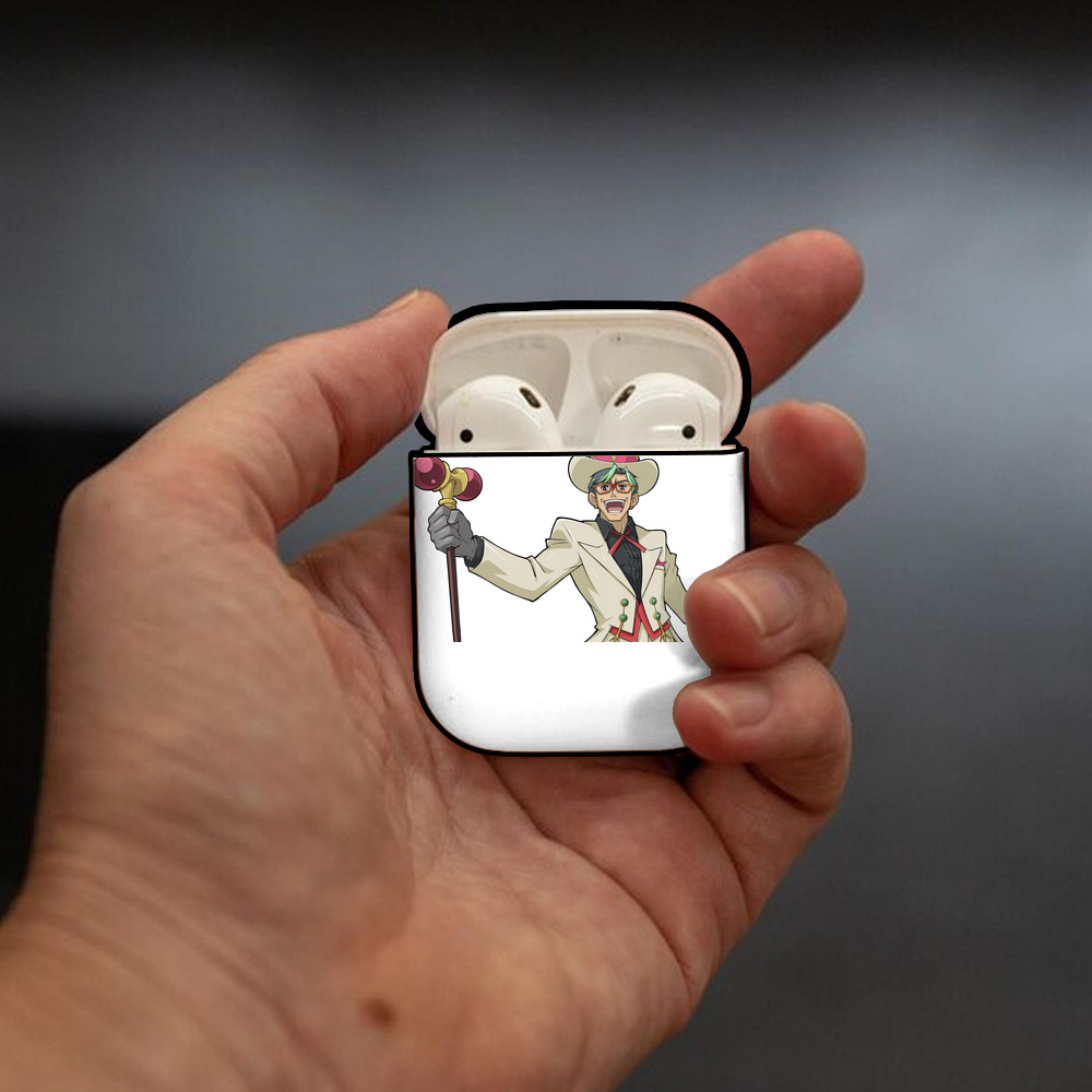 遊☆戯☆王 Yu-Gi-Oh! AirPods 第2世代保護ケース ハードシェル ブラック 耐衝撃・防指紋・カラビナ付き
