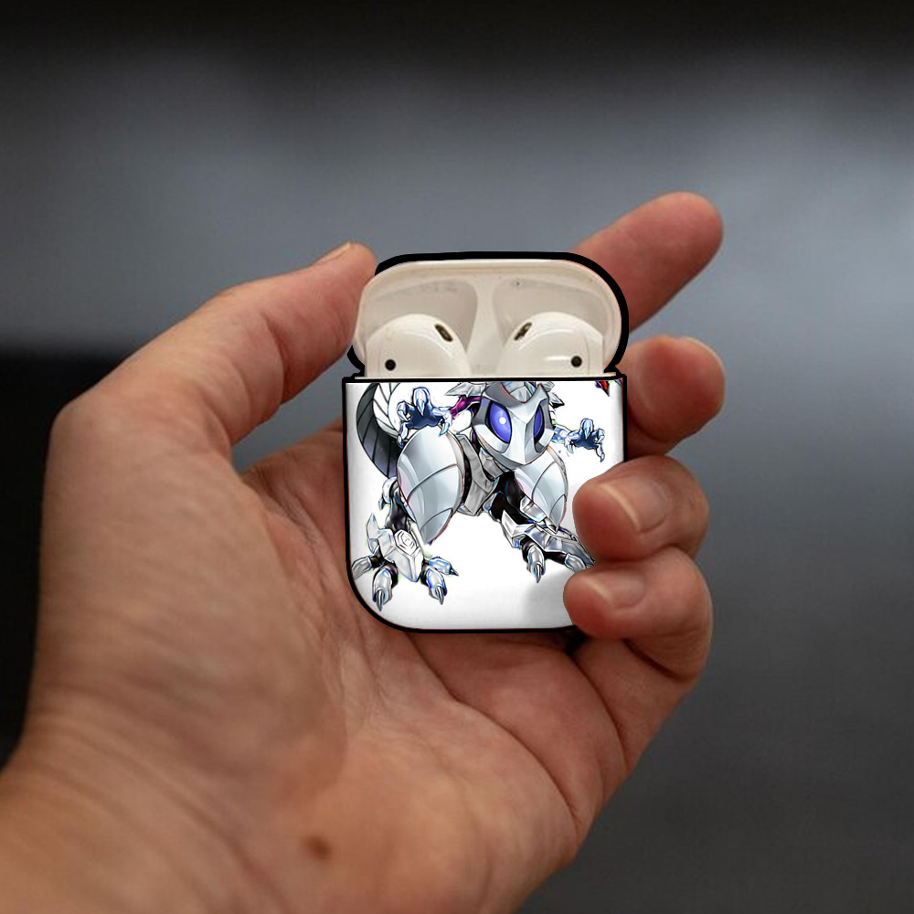遊☆戯☆王 Yu-Gi-Oh! AirPods 第2世代保護ケース ハードシェル ブラック 耐衝撃・防指紋・カラビナ付き