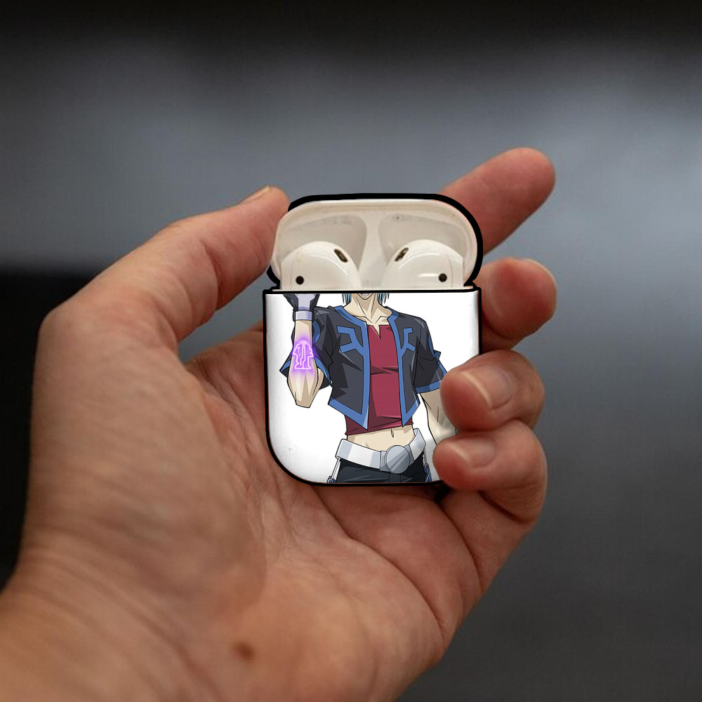 遊☆戯☆王 Yu-Gi-Oh! AirPods 第2世代保護ケース ハードシェル ブラック 耐衝撃・防指紋・カラビナ付き