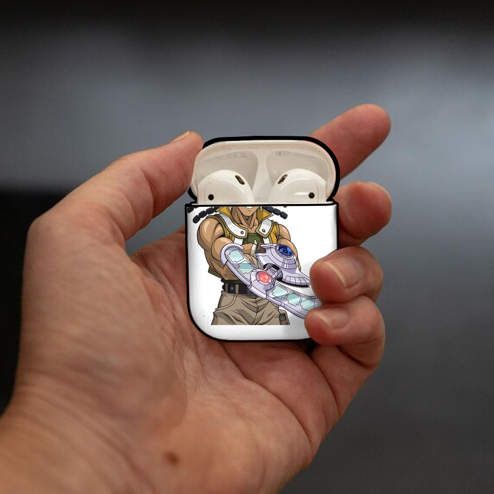 遊☆戯☆王 Yu-Gi-Oh! AirPods 第2世代保護ケース ハードシェル ブラック 耐衝撃・防指紋・カラビナ付き