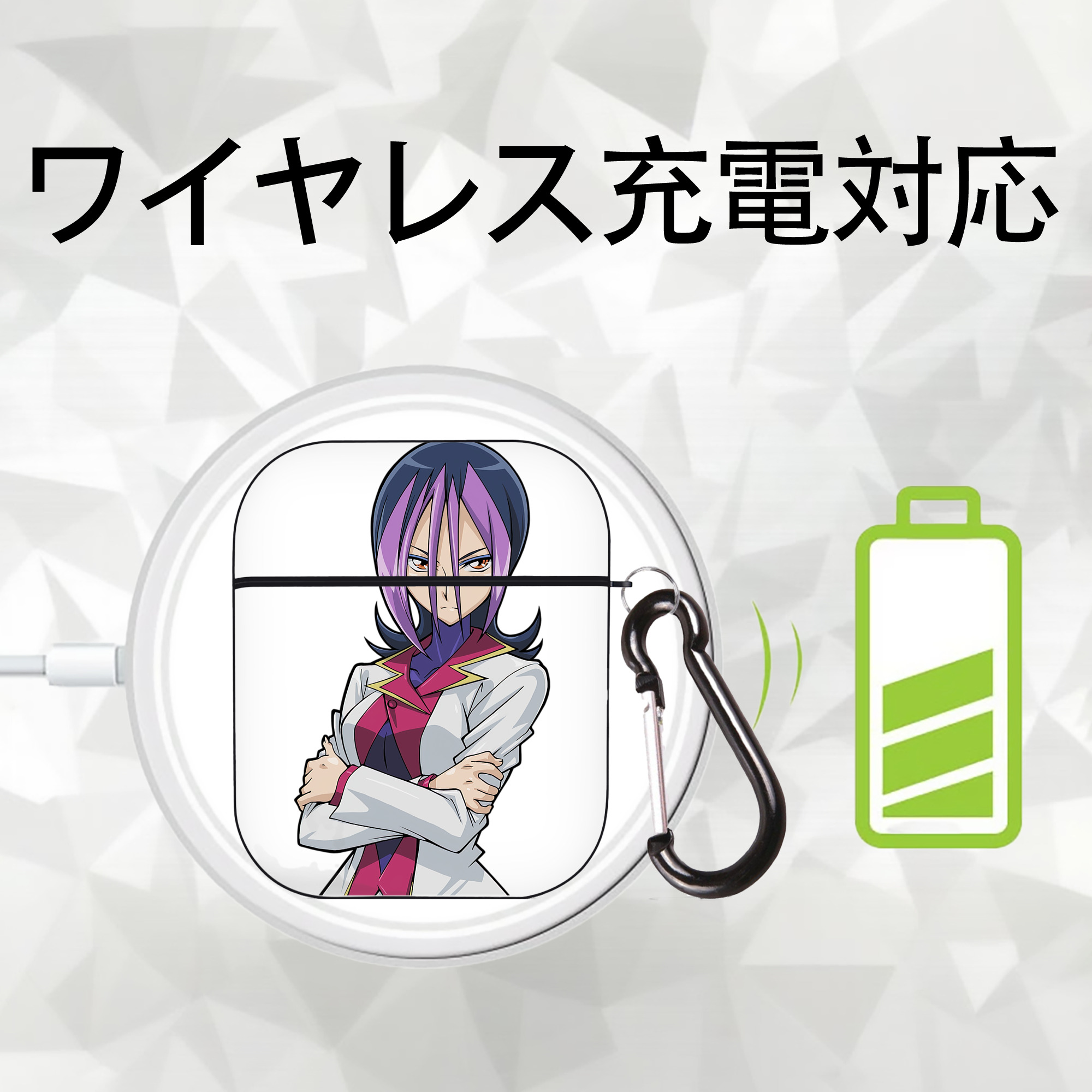 遊☆戯☆王 Yu-Gi-Oh! AirPods 第2世代保護ケース ハードシェル ブラック 耐衝撃・防指紋・カラビナ付き