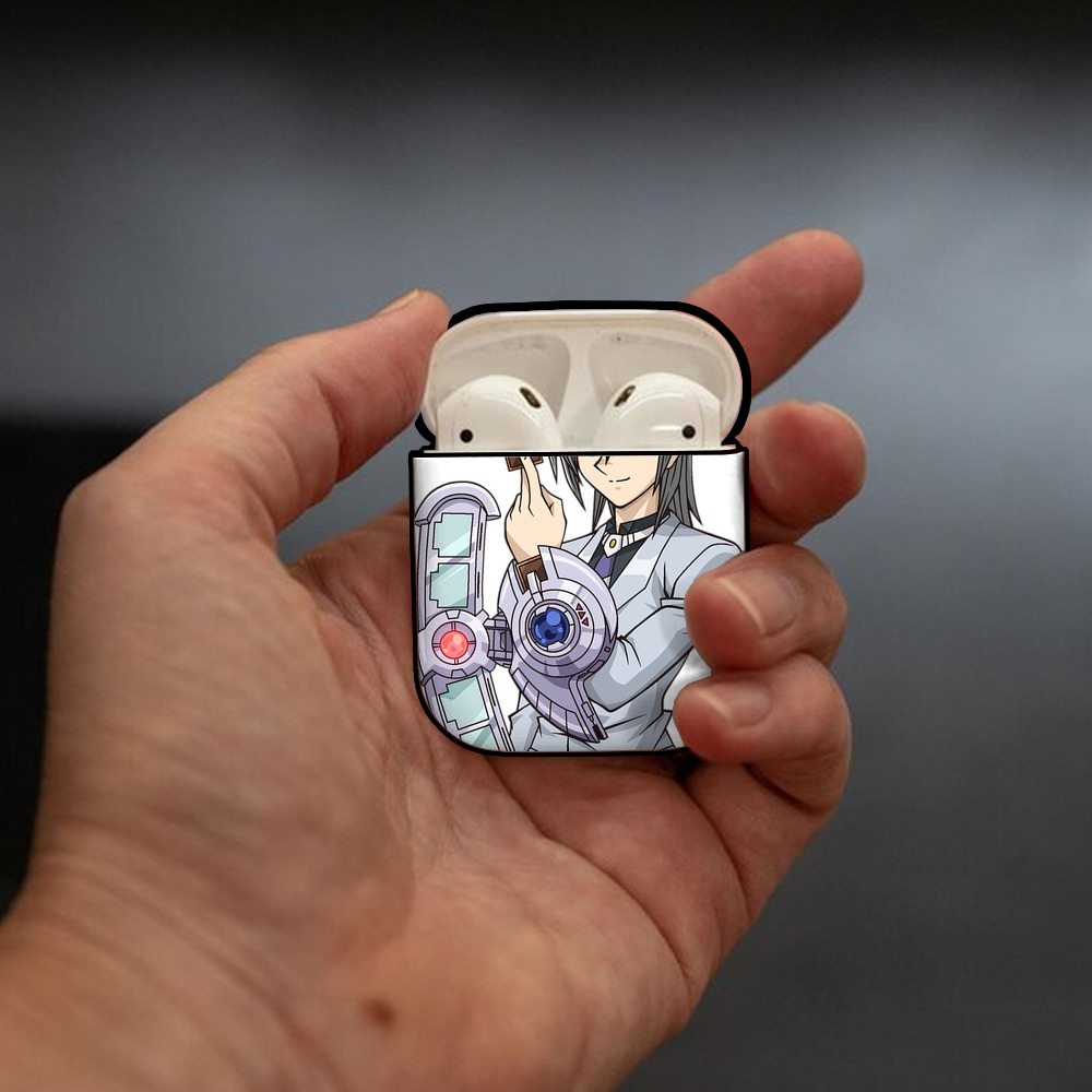 遊☆戯☆王 Yu-Gi-Oh! AirPods 第2世代保護ケース ハードシェル ブラック 耐衝撃・防指紋・カラビナ付き