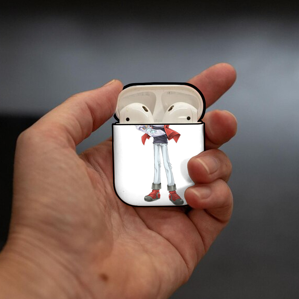 遊☆戯☆王 Yu-Gi-Oh! AirPods 第2世代保護ケース ハードシェル ブラック 耐衝撃・防指紋・カラビナ付き
