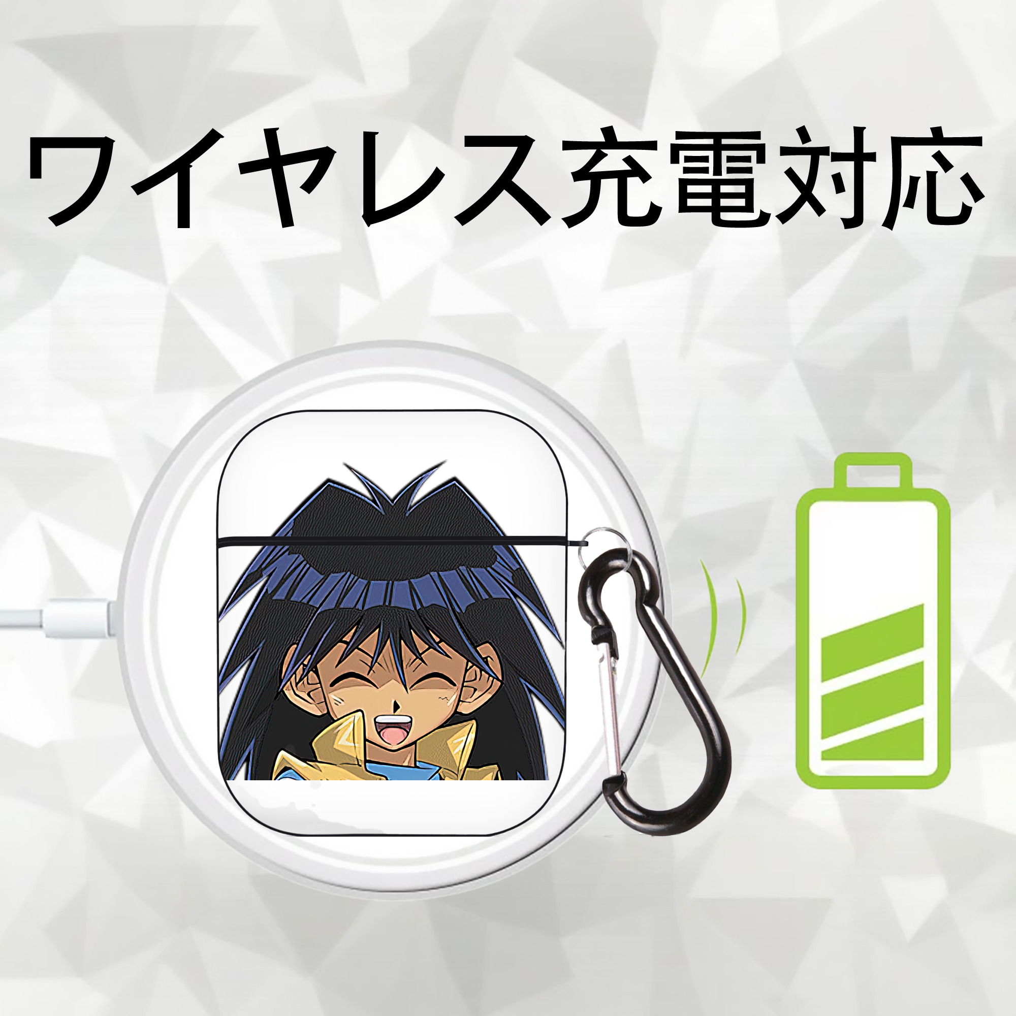 遊☆戯☆王 Yu-Gi-Oh! AirPods 第2世代保護ケース ハードシェル ブラック 耐衝撃・防指紋・カラビナ付き