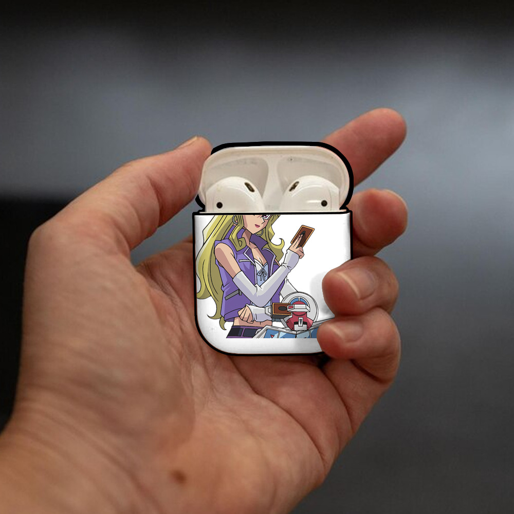 遊☆戯☆王 Yu-Gi-Oh! AirPods 第2世代保護ケース ハードシェル ブラック 耐衝撃・防指紋・カラビナ付き