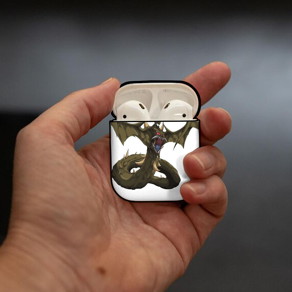 遊☆戯☆王 Yu-Gi-Oh! AirPods 第2世代保護ケース ハードシェル ブラック 耐衝撃・防指紋・カラビナ付き