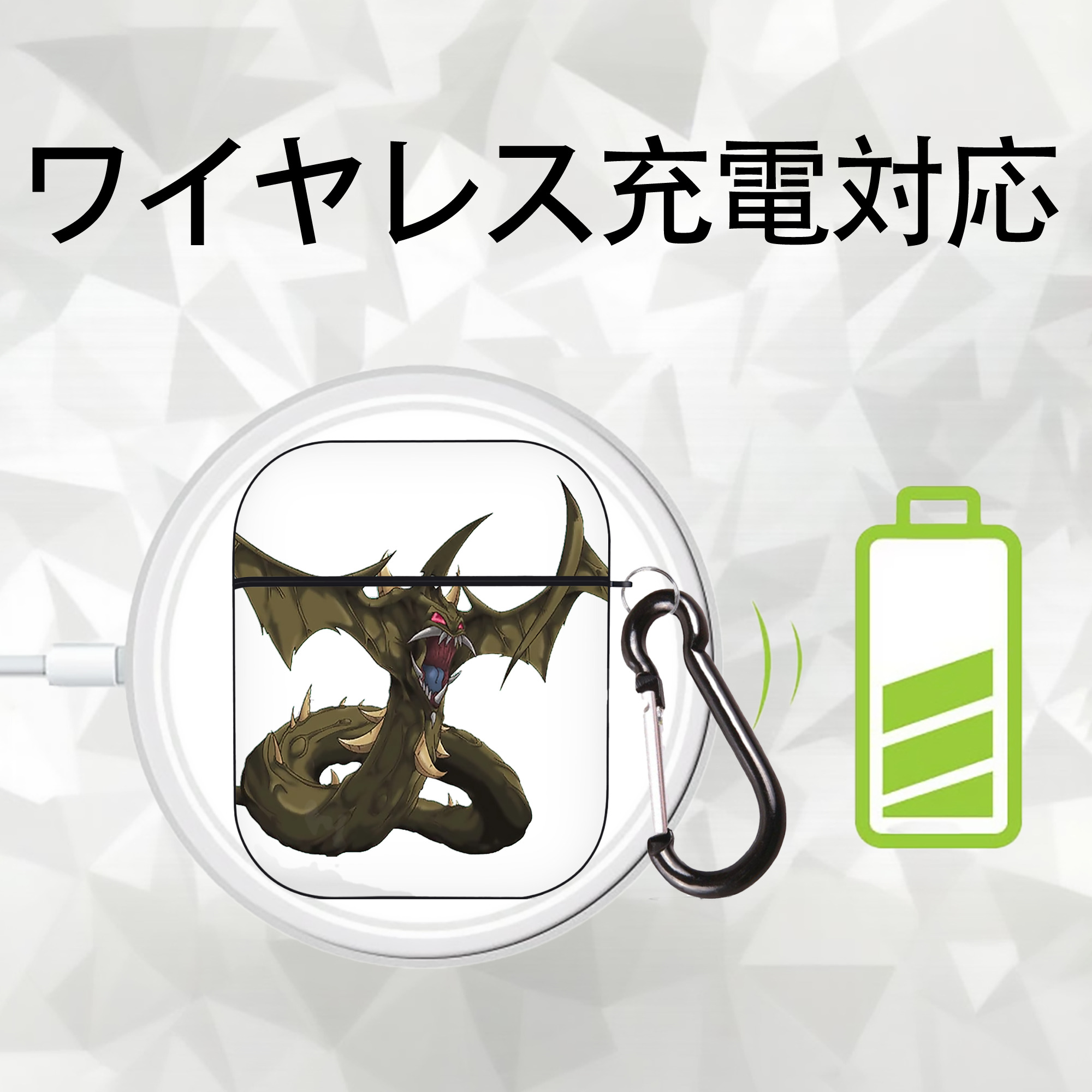 遊☆戯☆王 Yu-Gi-Oh! AirPods 第2世代保護ケース ハードシェル ブラック 耐衝撃・防指紋・カラビナ付き