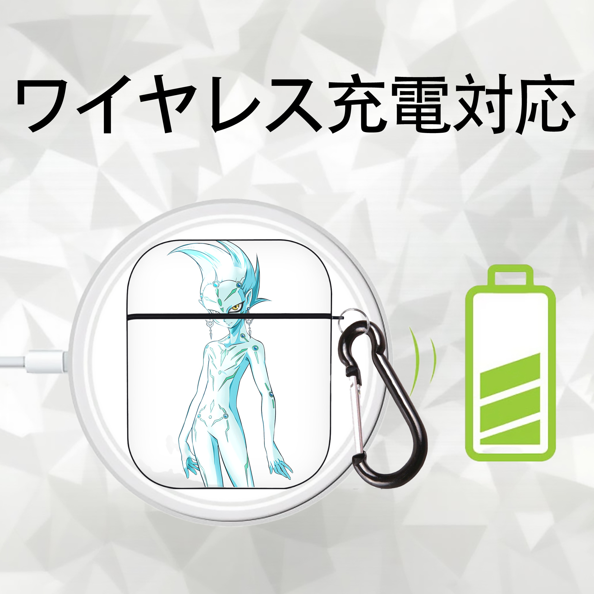 遊☆戯☆王 Yu-Gi-Oh! AirPods 第2世代保護ケース ハードシェル ブラック 耐衝撃・防指紋・カラビナ付き