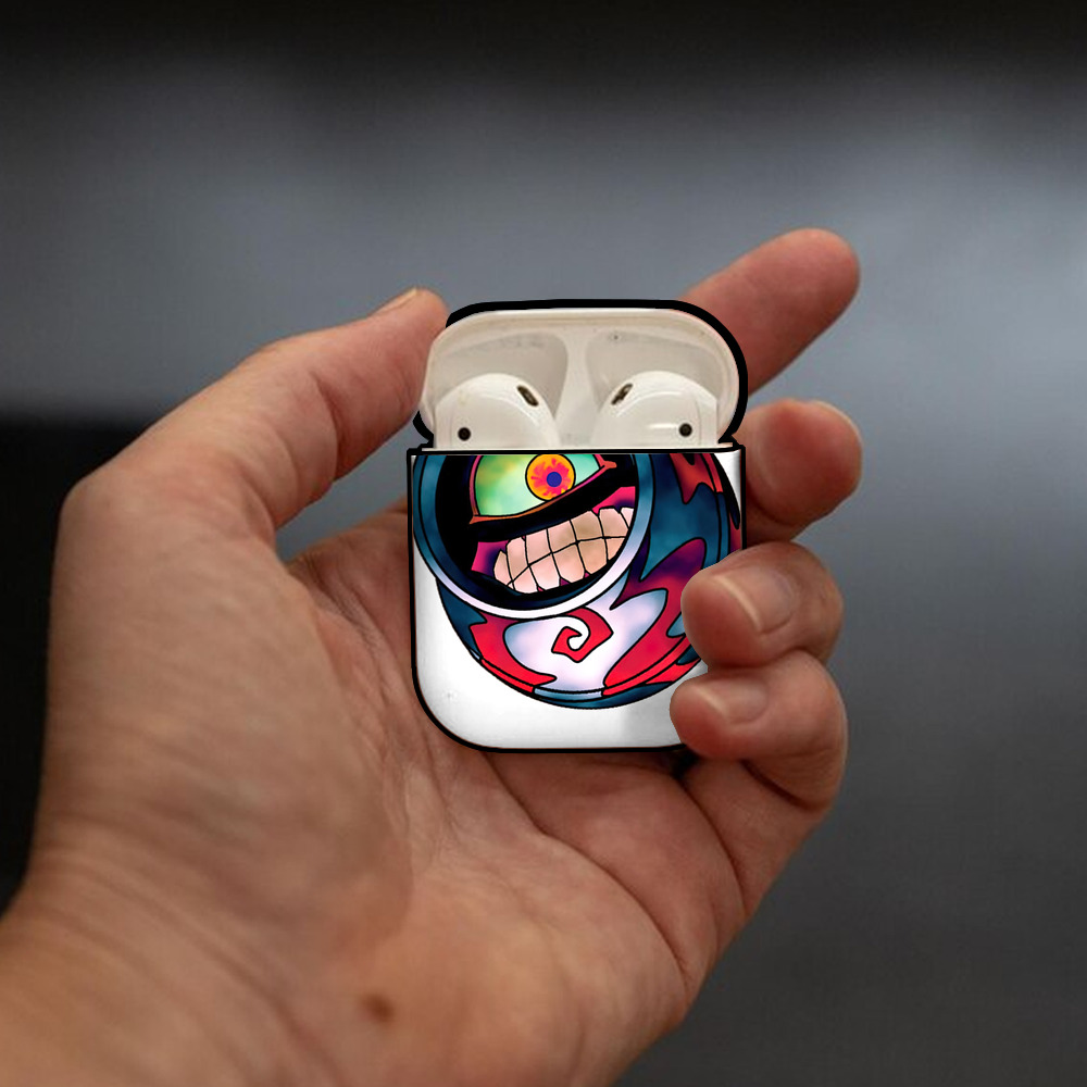 遊☆戯☆王 Yu-Gi-Oh! AirPods 第2世代保護ケース ハードシェル ブラック 耐衝撃・防指紋・カラビナ付き