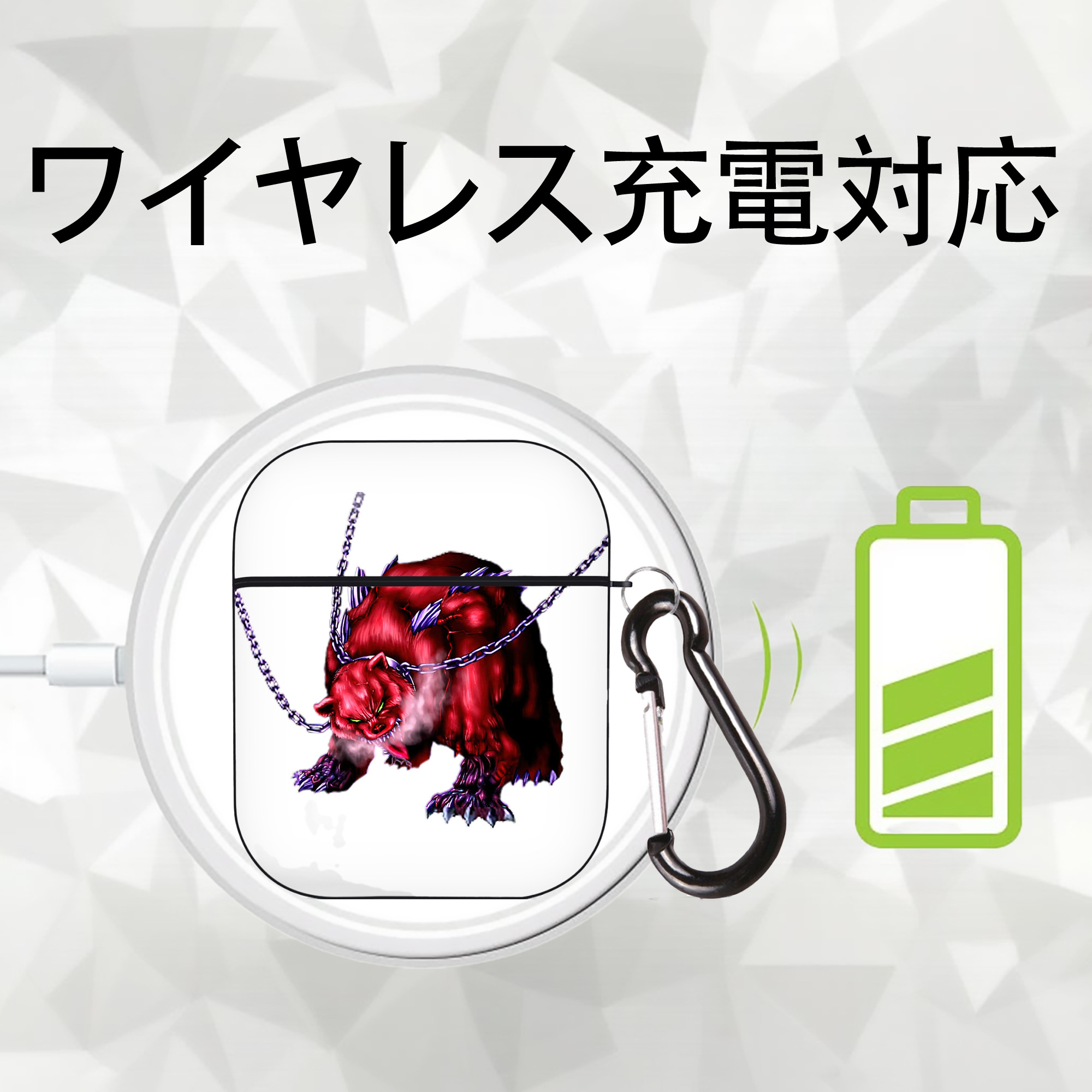 遊☆戯☆王 Yu-Gi-Oh! AirPods 第2世代保護ケース ハードシェル ブラック 耐衝撃・防指紋・カラビナ付き