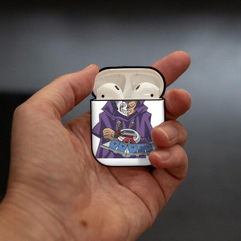 遊☆戯☆王 Yu-Gi-Oh! AirPods 第2世代保護ケース ハードシェル ブラック 耐衝撃・防指紋・カラビナ付き