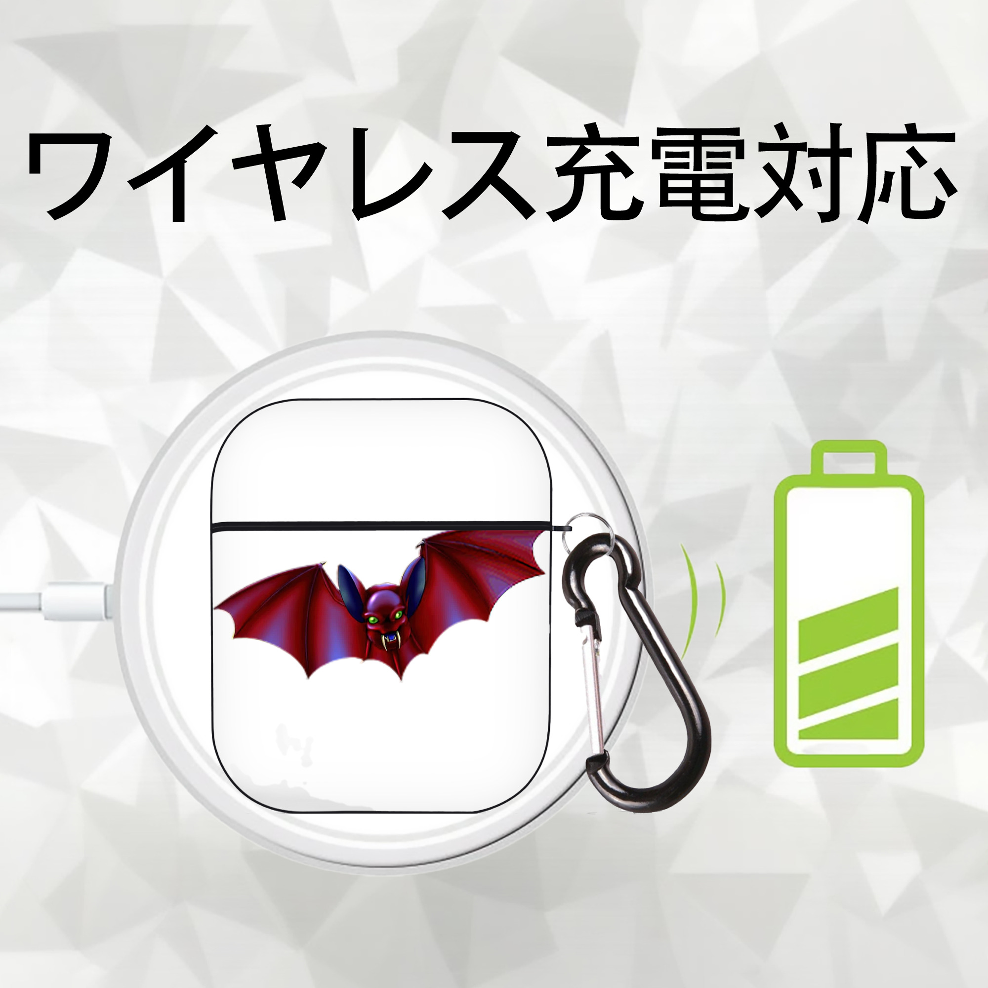 遊☆戯☆王 Yu-Gi-Oh! AirPods 第2世代保護ケース ハードシェル ブラック 耐衝撃・防指紋・カラビナ付き