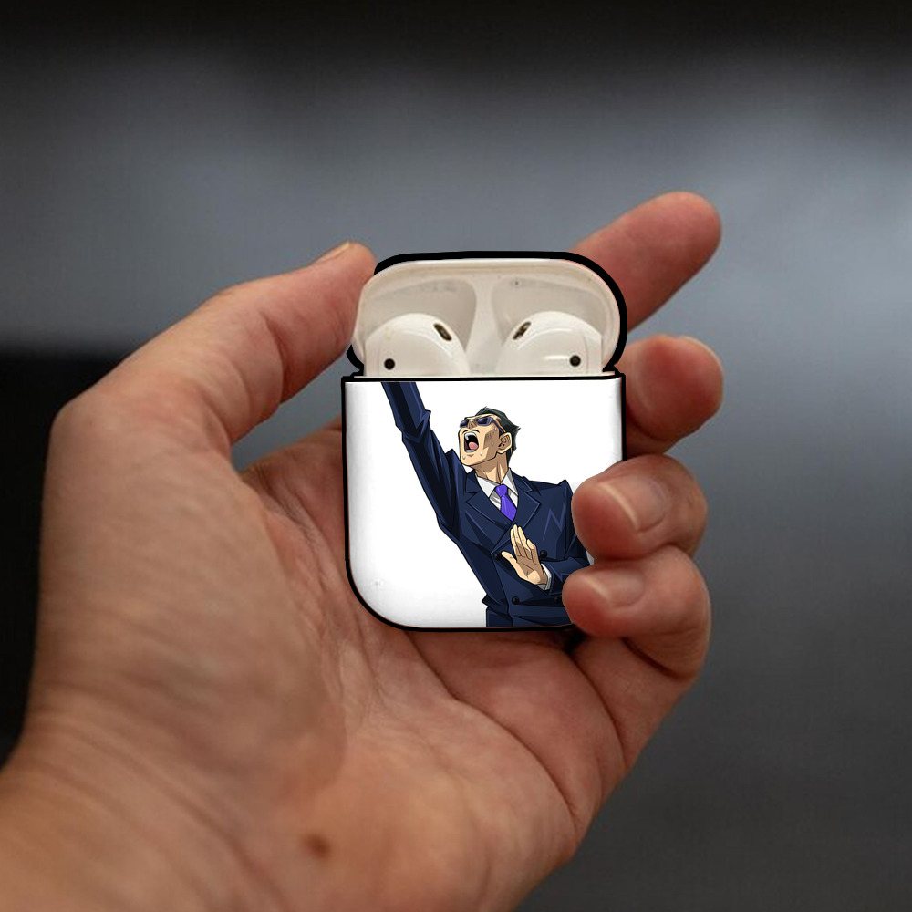 遊☆戯☆王 Yu-Gi-Oh! AirPods 第2世代保護ケース ハードシェル ブラック 耐衝撃・防指紋・カラビナ付き