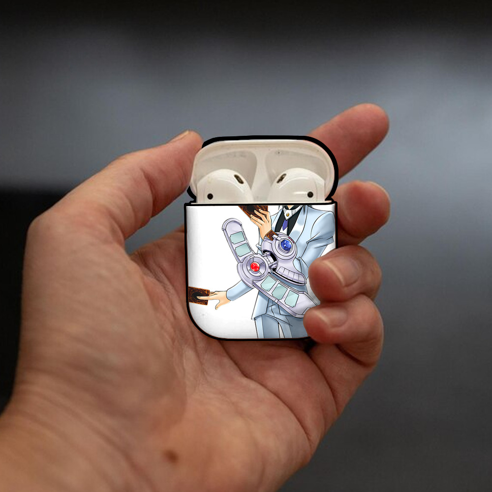 遊☆戯☆王 Yu-Gi-Oh! AirPods 第2世代保護ケース ハードシェル ブラック 耐衝撃・防指紋・カラビナ付き