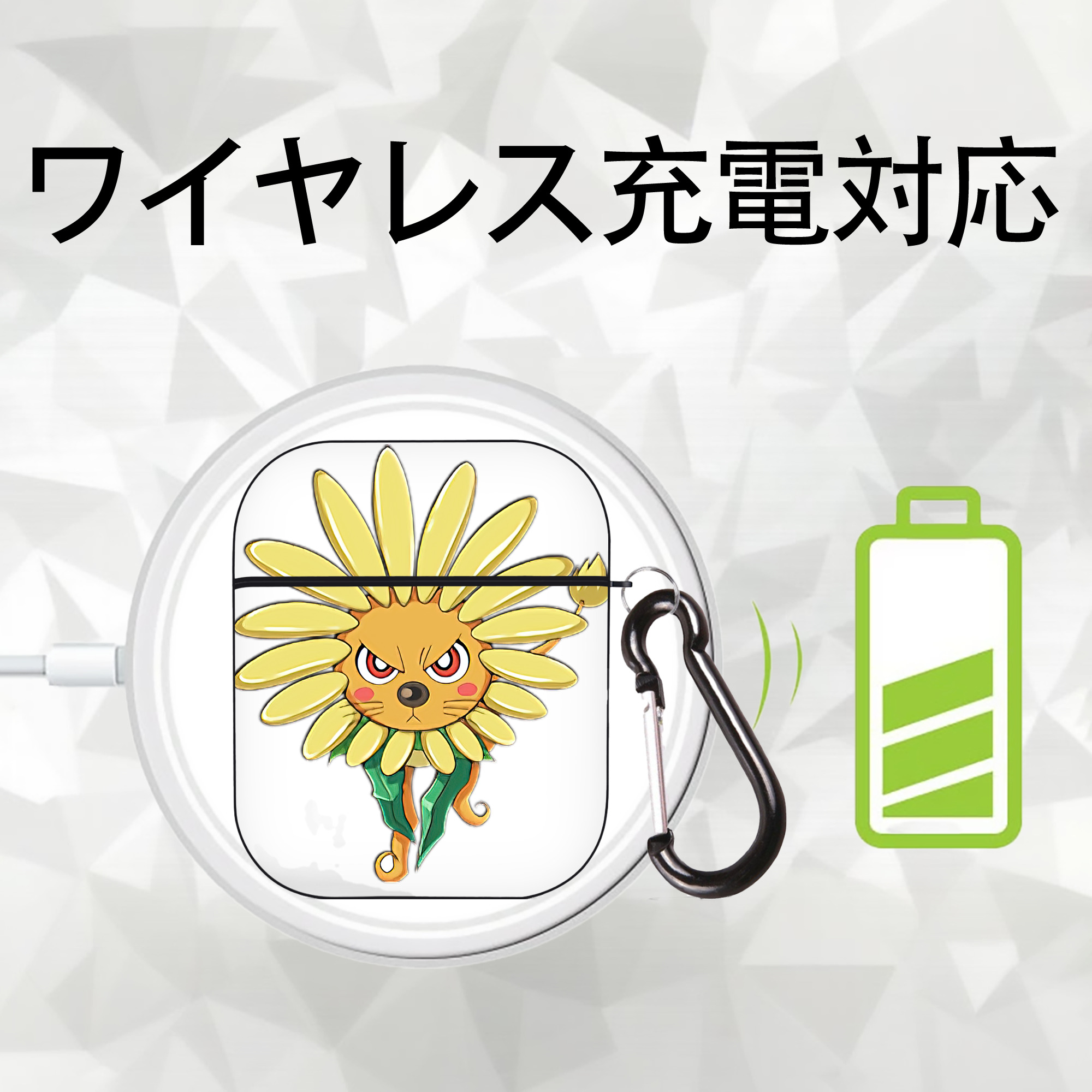 遊☆戯☆王 Yu-Gi-Oh! AirPods 第2世代保護ケース ハードシェル ブラック 耐衝撃・防指紋・カラビナ付き