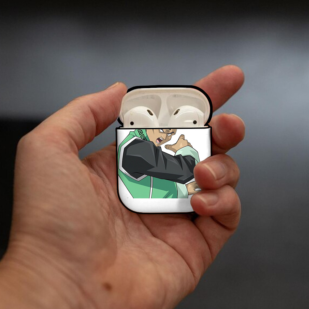遊☆戯☆王 Yu-Gi-Oh! AirPods 第2世代保護ケース ハードシェル ブラック 耐衝撃・防指紋・カラビナ付き