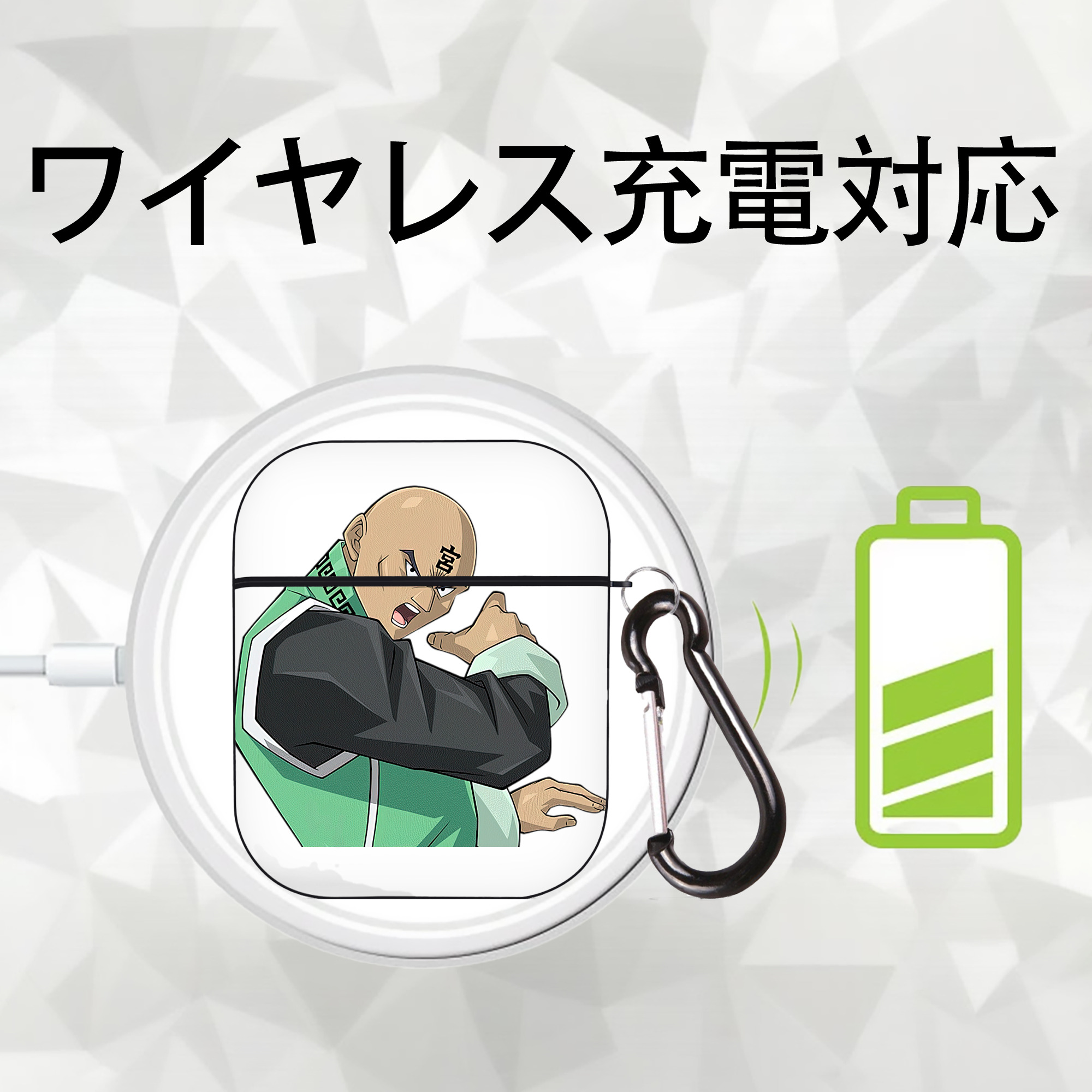 遊☆戯☆王 Yu-Gi-Oh! AirPods 第2世代保護ケース ハードシェル ブラック 耐衝撃・防指紋・カラビナ付き