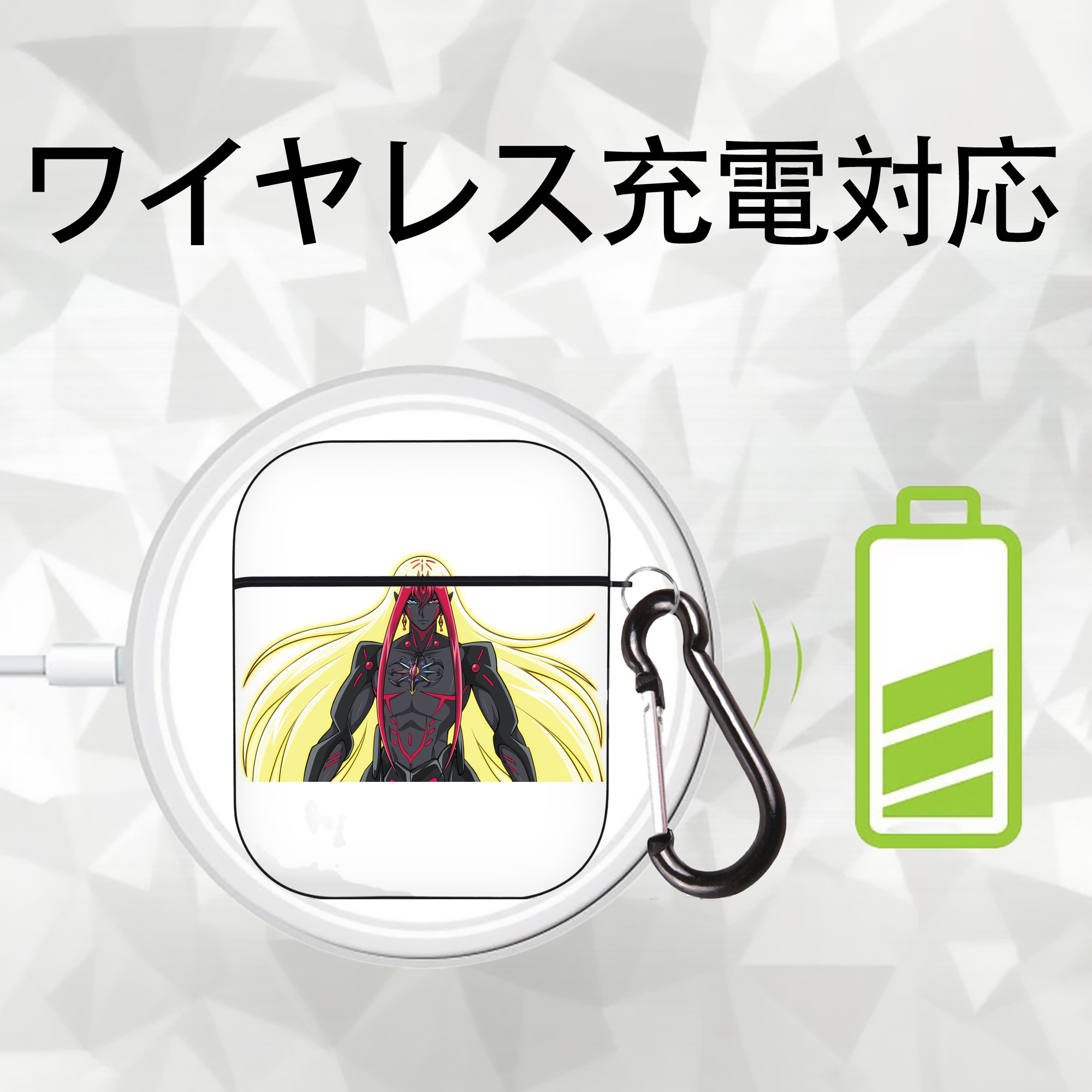 遊☆戯☆王 Yu-Gi-Oh! AirPods 第2世代保護ケース ハードシェル ブラック 耐衝撃・防指紋・カラビナ付き